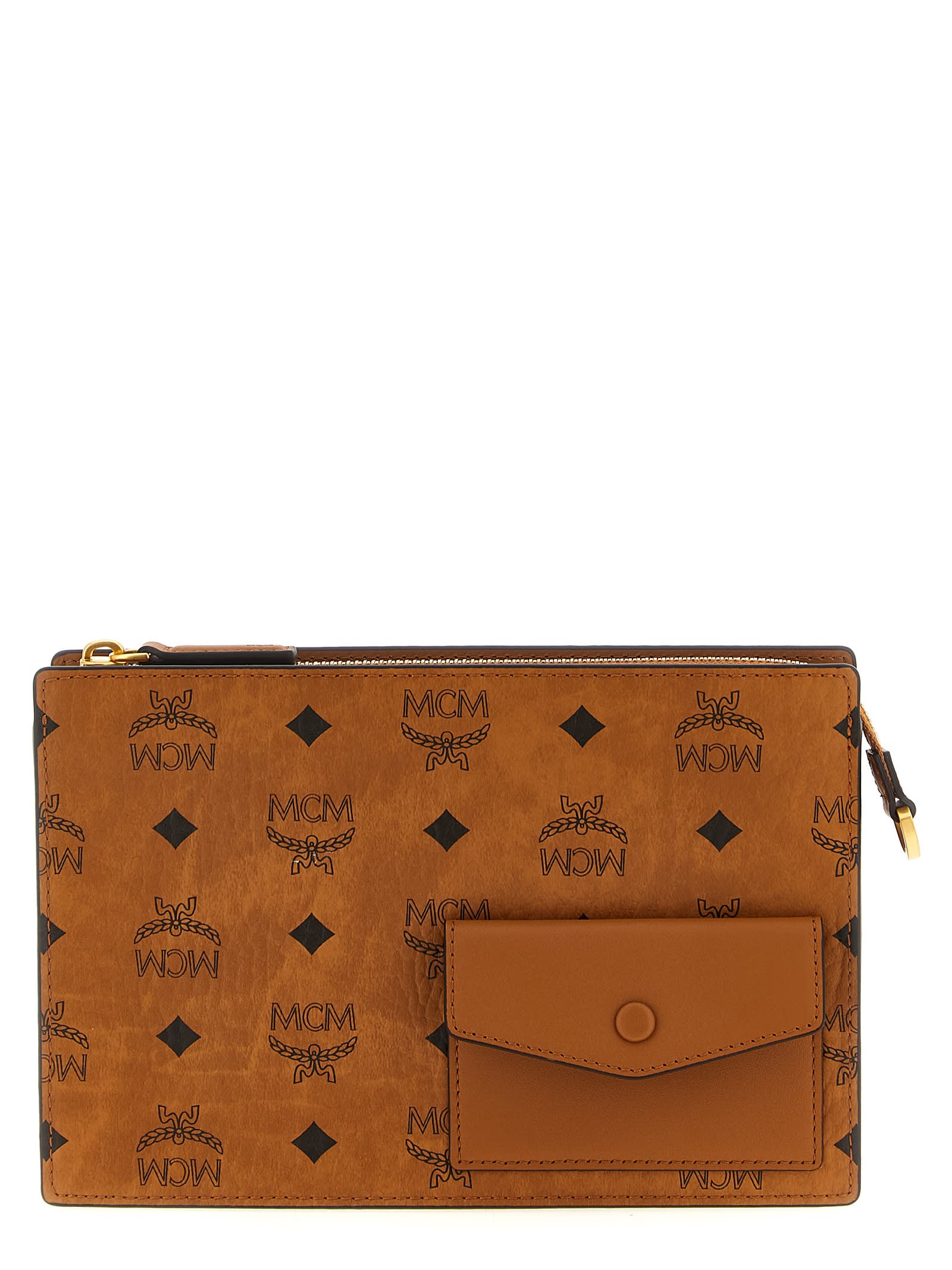 Mcm Shoulder Bags With Adjustable Strap And Front Pocket In Brown