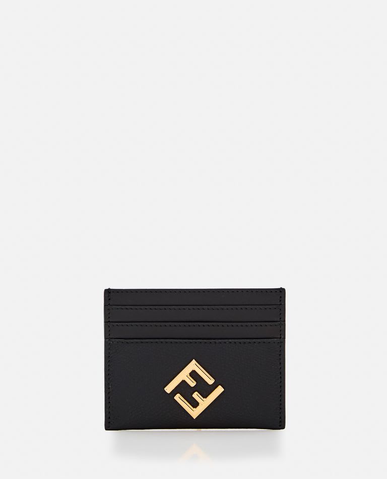 Shop Fendi Leather Cardholder In Black