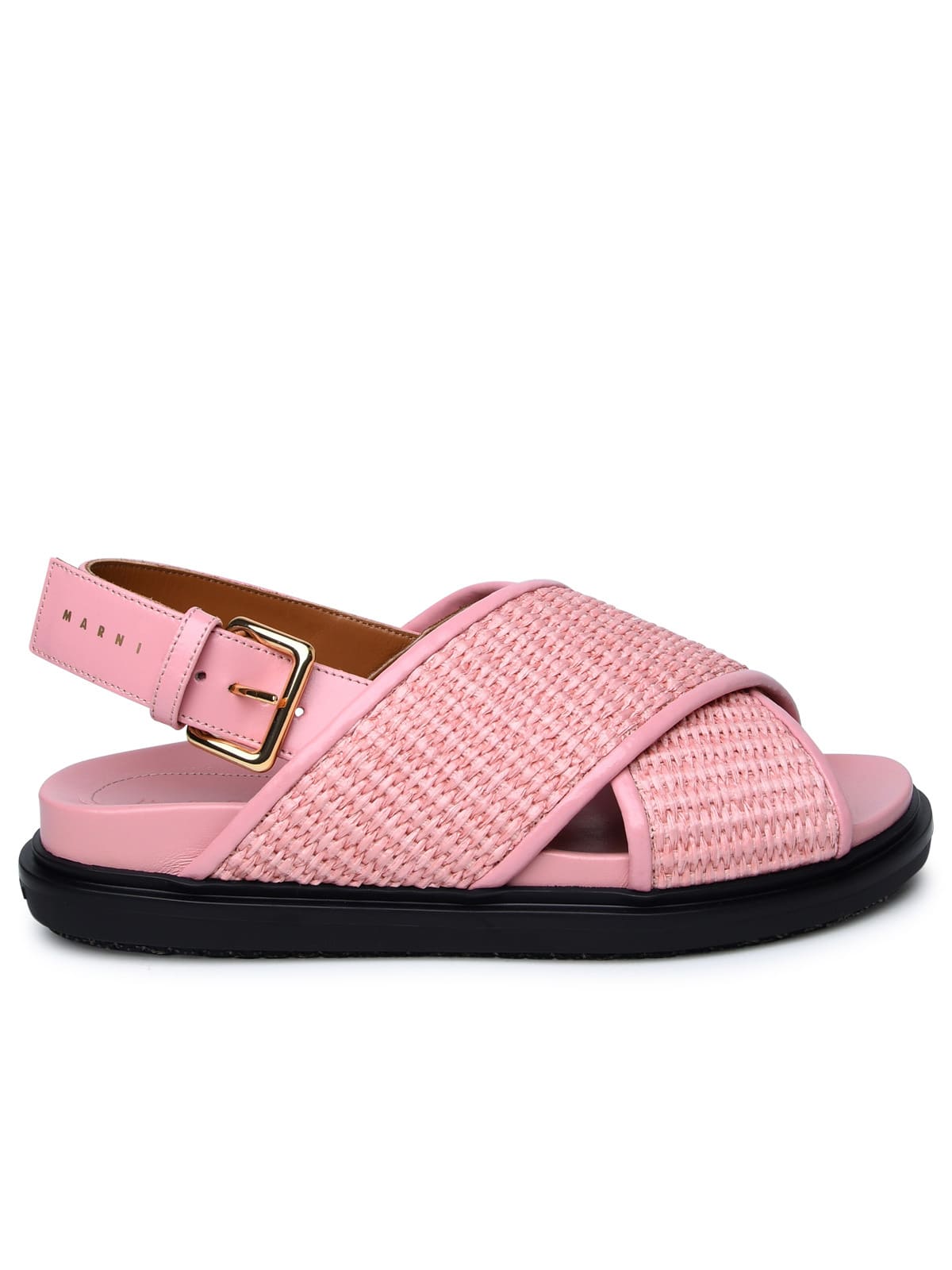 Shop Marni Pink Leather Blend Sandals