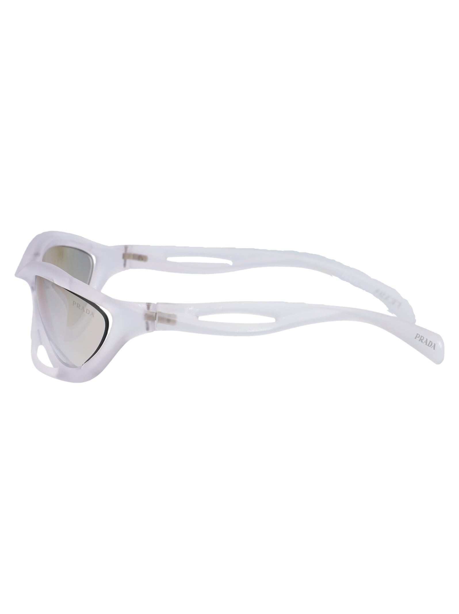 Prada 0pr A23s Sunglasses In 14v60h Frosted Crystal