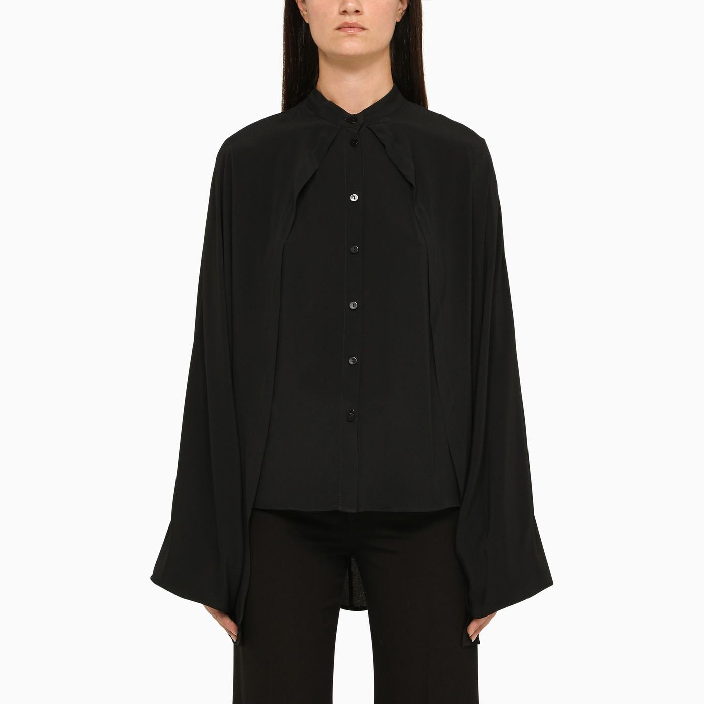 Shop Federica Tosi Black Silk Blend Shirt