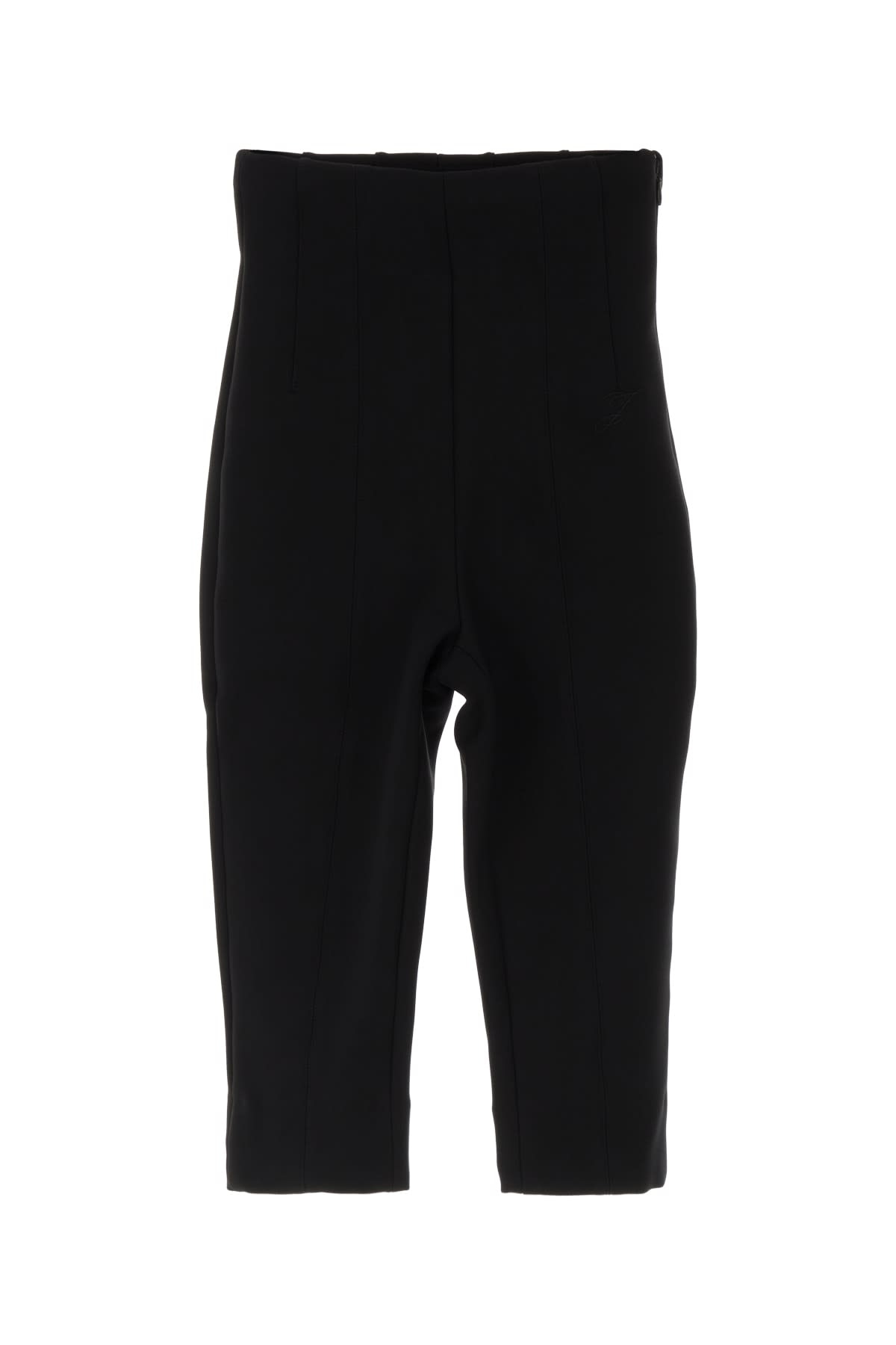 Jacquemus High Waist Cropped Trousers With Seam Detail In Black