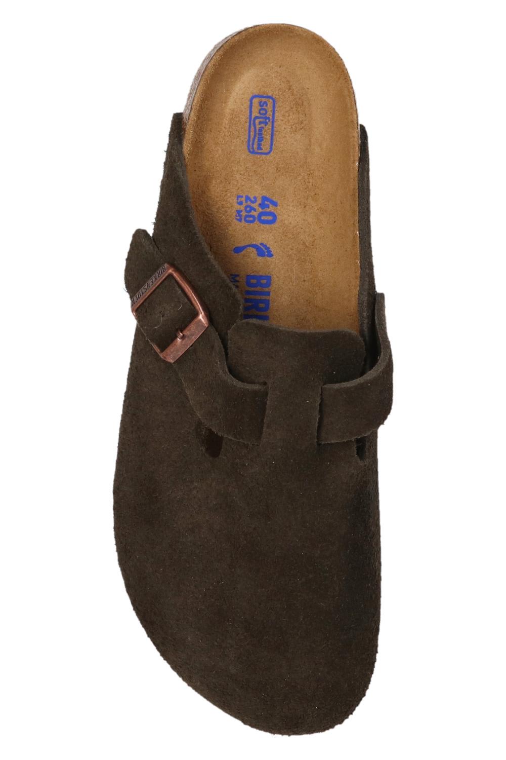 Shop Birkenstock Boston Bs Slides In Brown