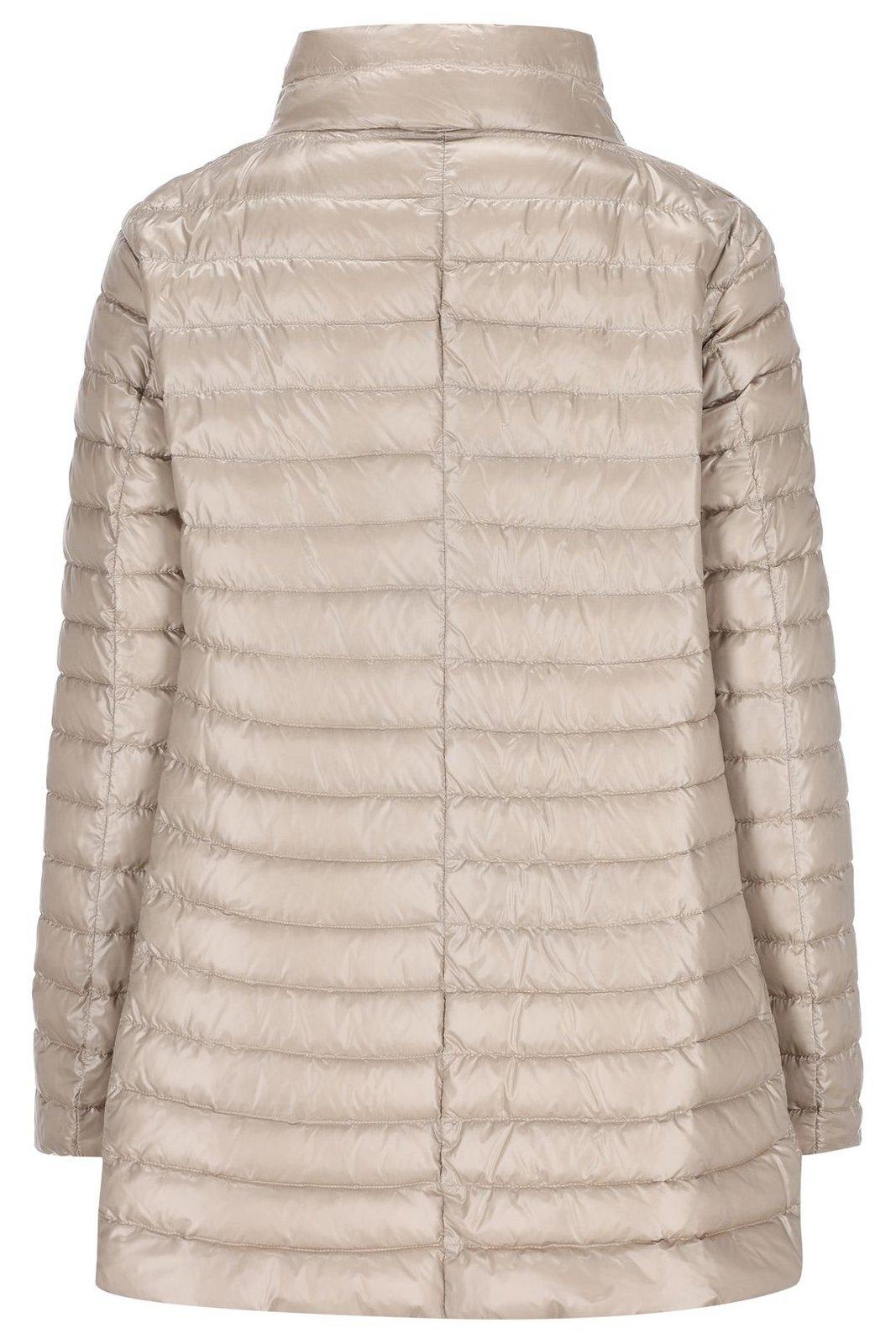 Herno Reversible Button-up Down Jacket In Tortora Chantilly
