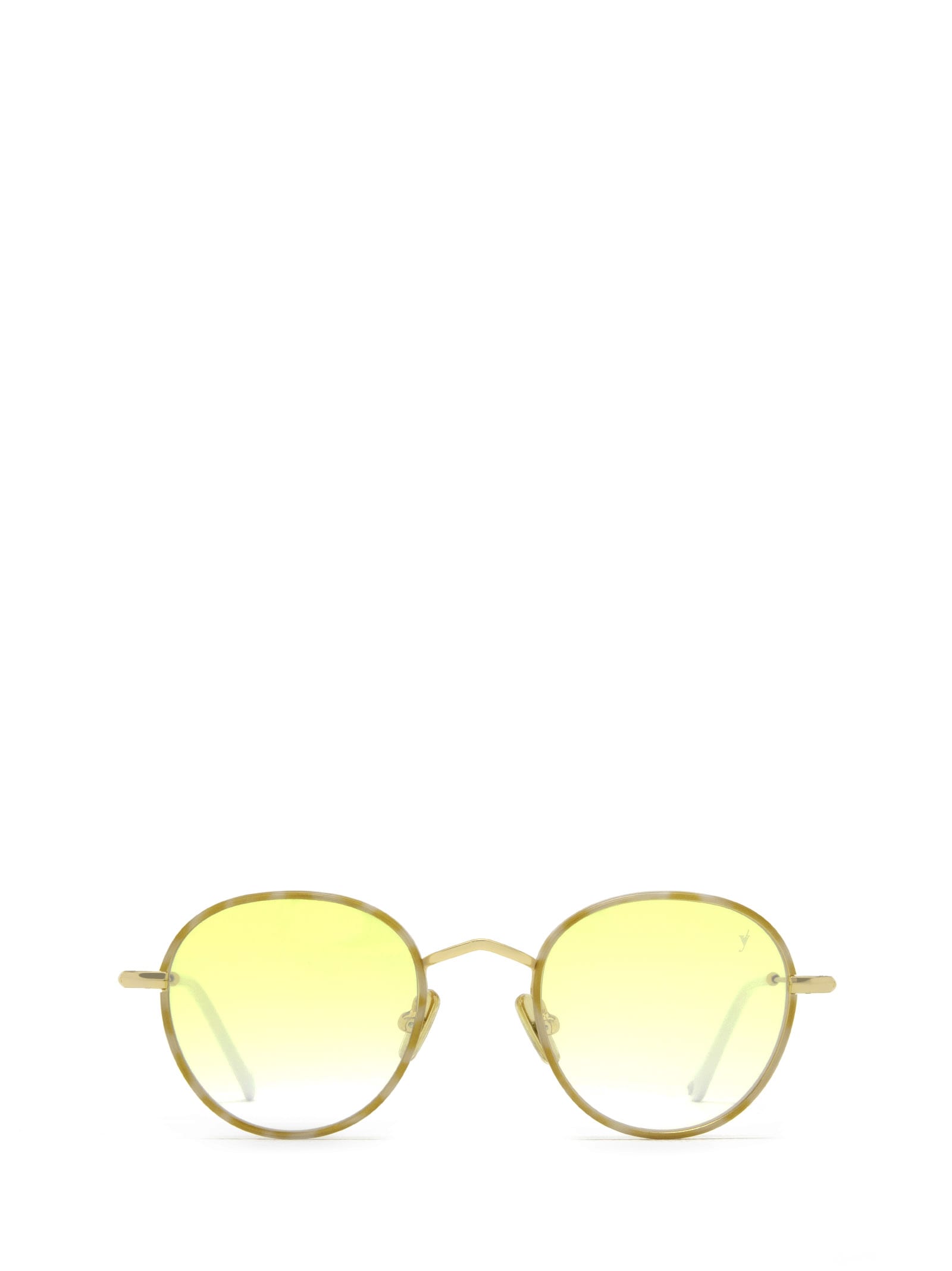 Shop Eyepetizer Cinq Yellow Havana And Gold Sunglasses
