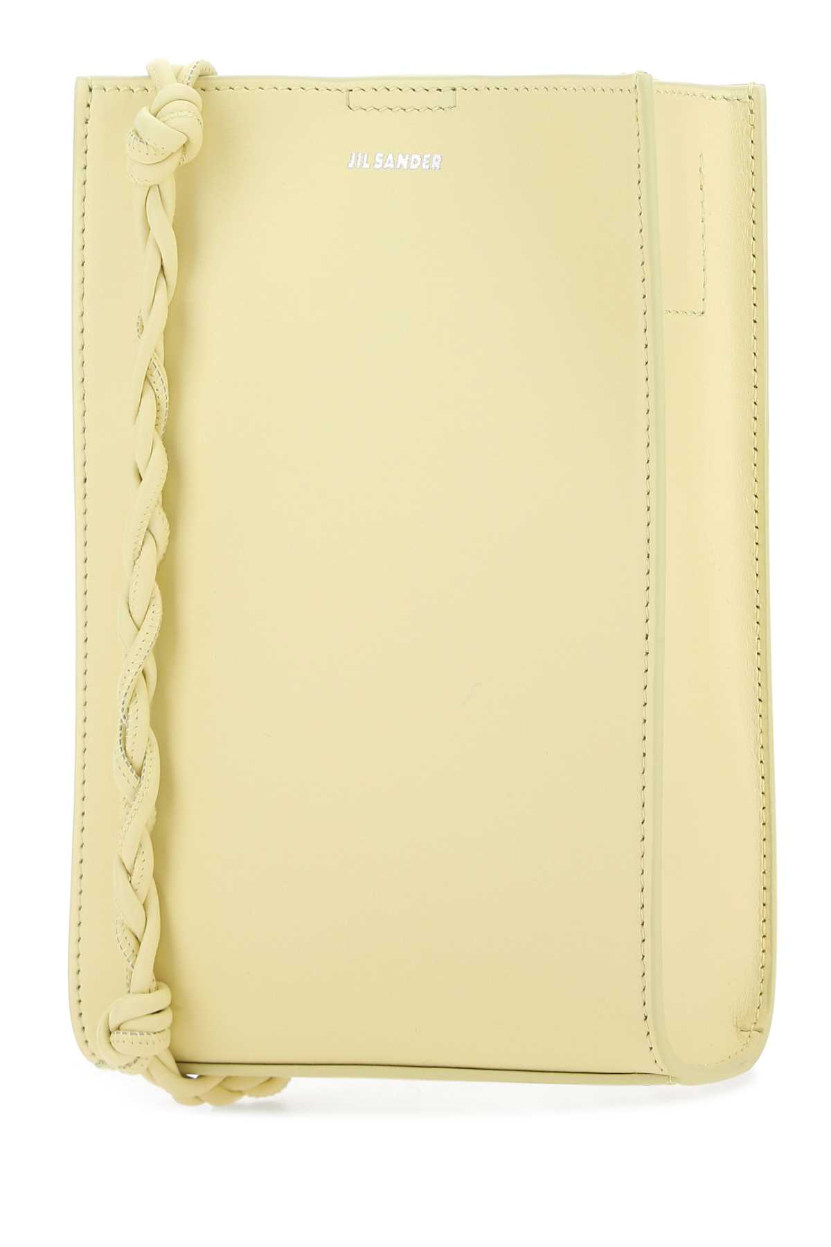 Jil Sander Pastel Yellow Leather Small Tangle Shoulder Bag In 742