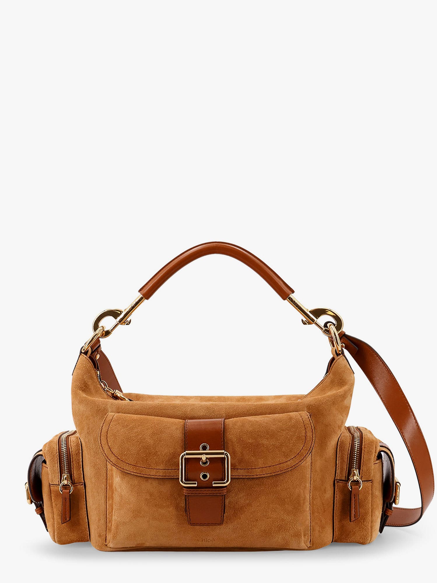 Shop Chloé Camera Bag Suede Shoulder Bag In Brown