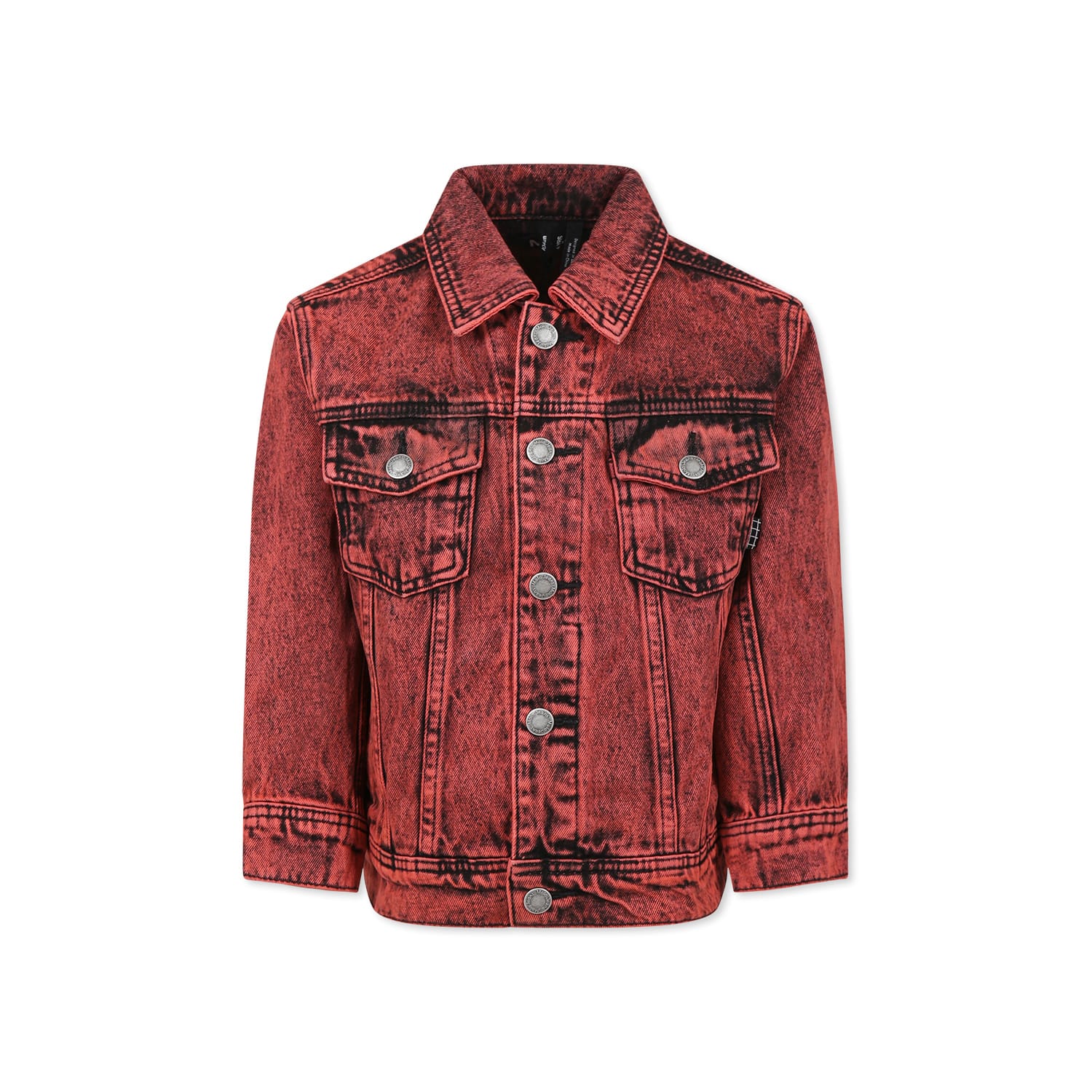 Molo Long-sleeved Denim Jacket In Red