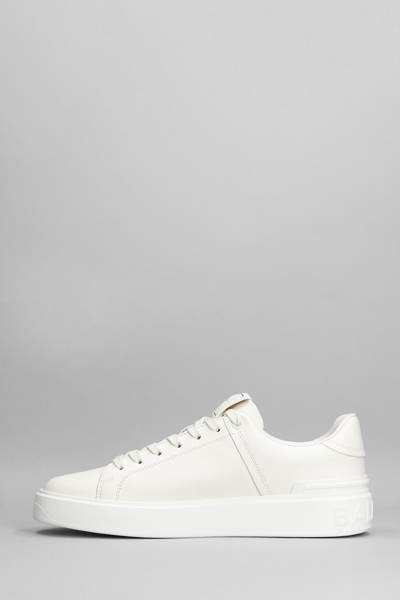 Shop Balmain B Court Sneakers In White Leather