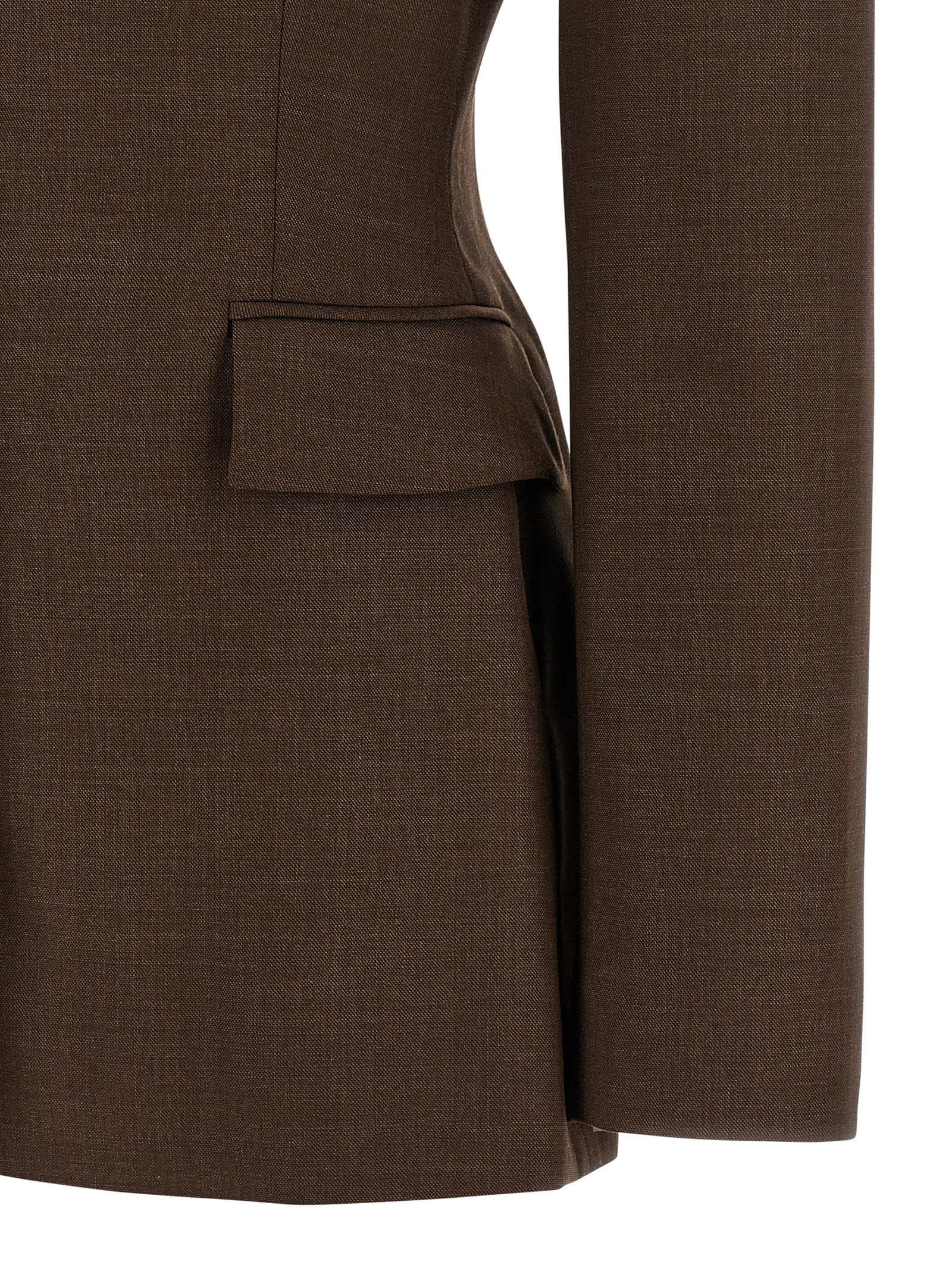 Magda Butrym Single-breasted Blazer In Brown
