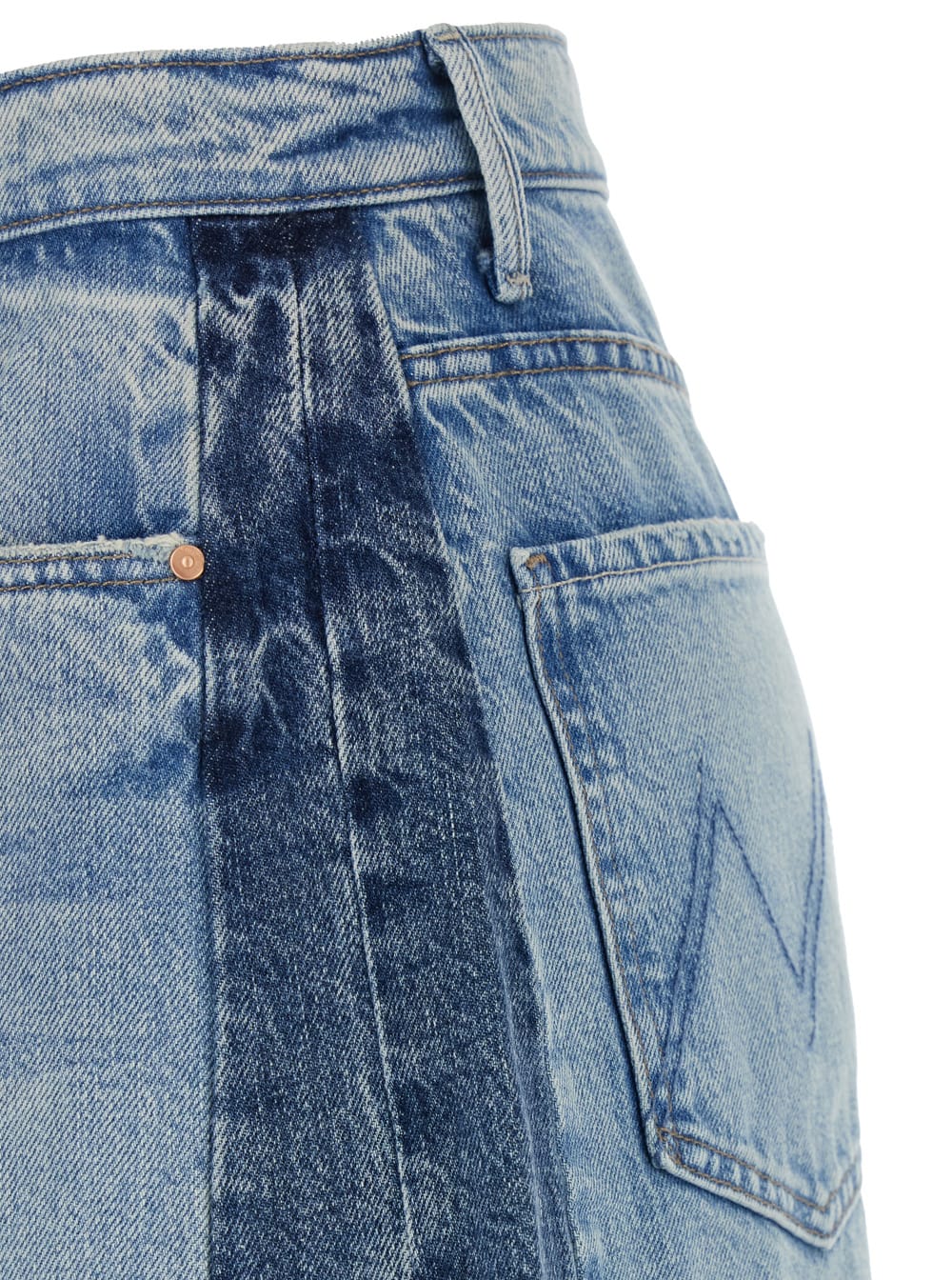 Mother Womens Blinded By The Dark Pipedream Sneak Fray Wide-leg Denim Jeans In Blue