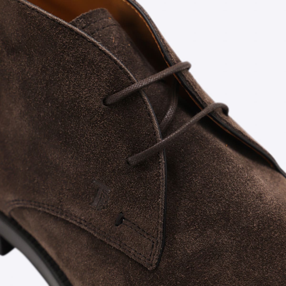 Tod's Suede Ankle Boot With Lace-up Closure And Rubber Sole In Brown