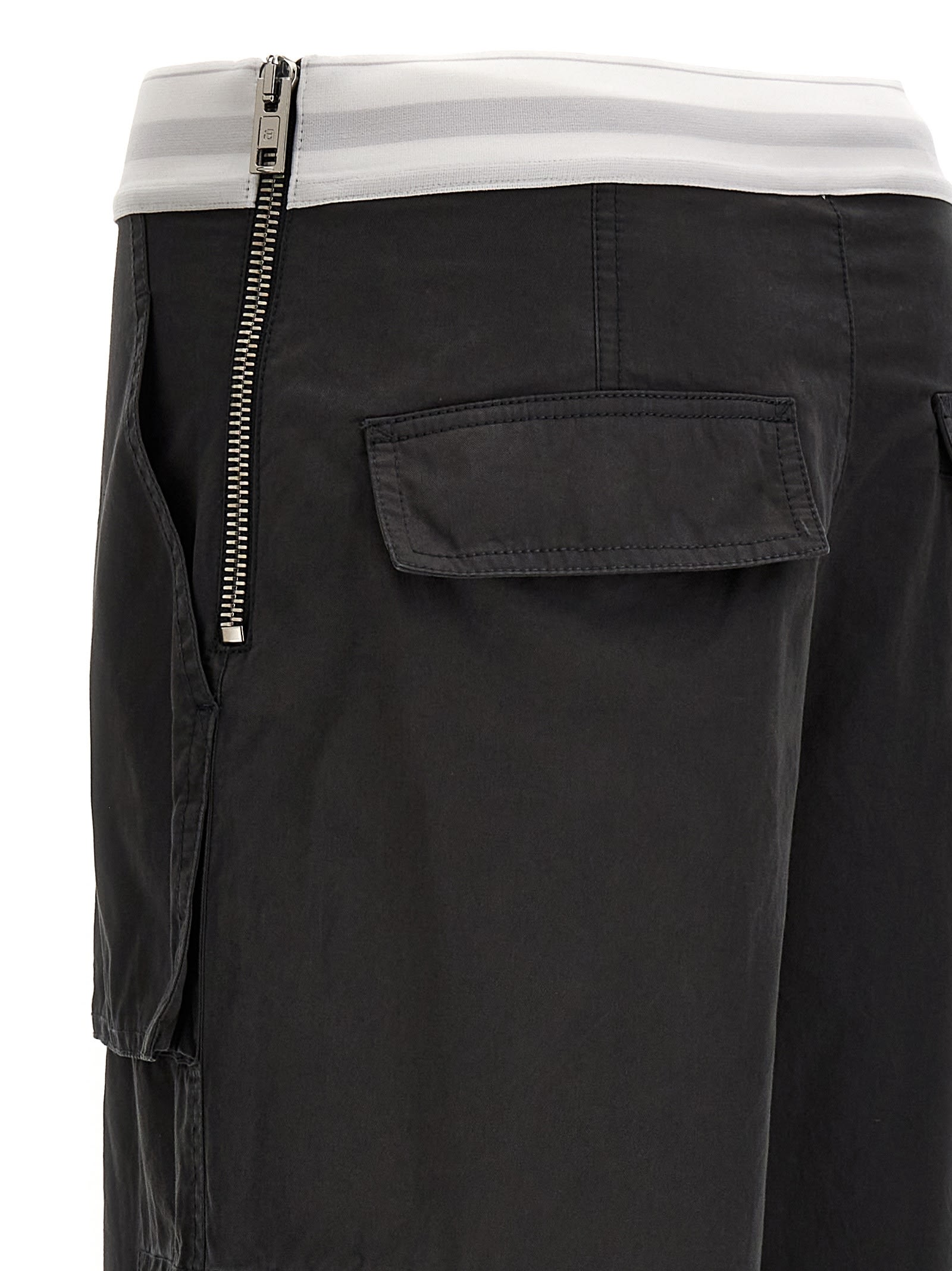 Shop Alexander Wang Mid Rise Cargo Rave Pants In Gray