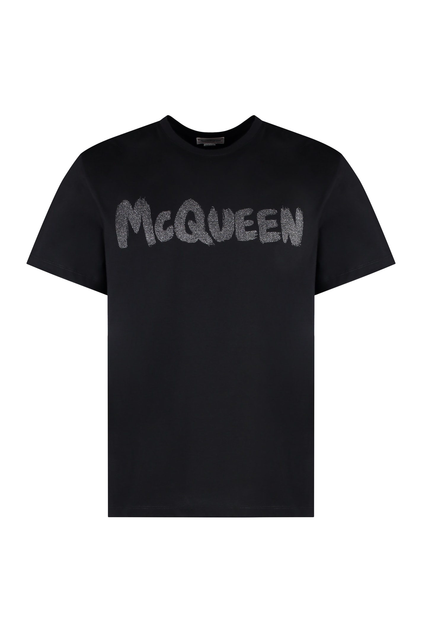 Shop Alexander Mcqueen Cotton Crew-neck T-shirt In Black