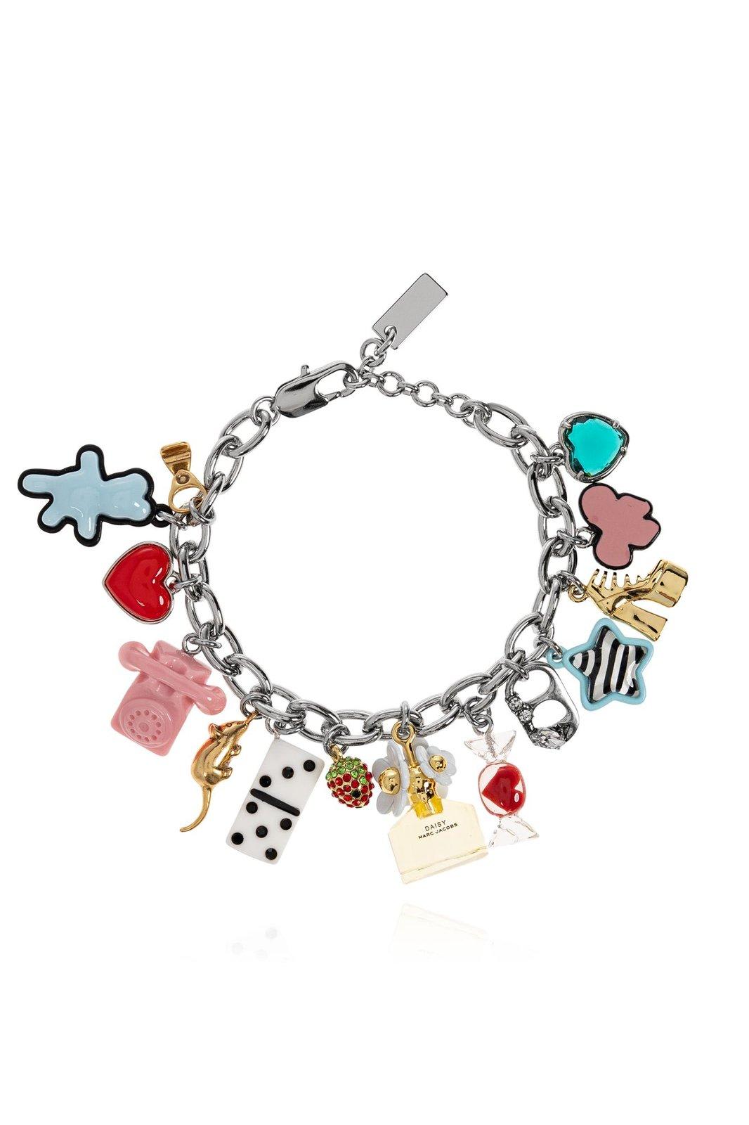 Marc Jacobs The Sticker Charm Statement Bracelet In Silver