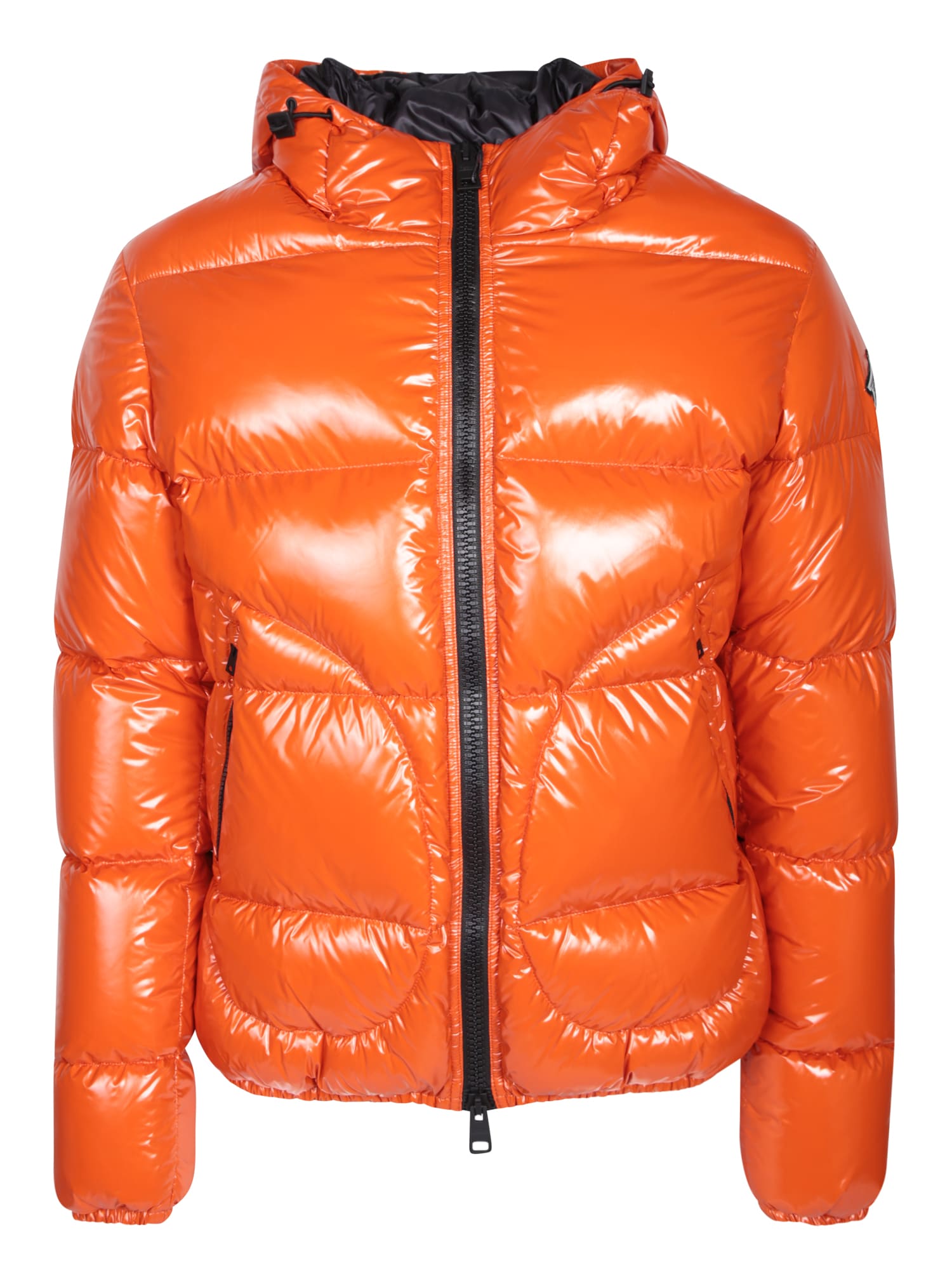 Shop Herno Orange Gloss Bomber Jacket