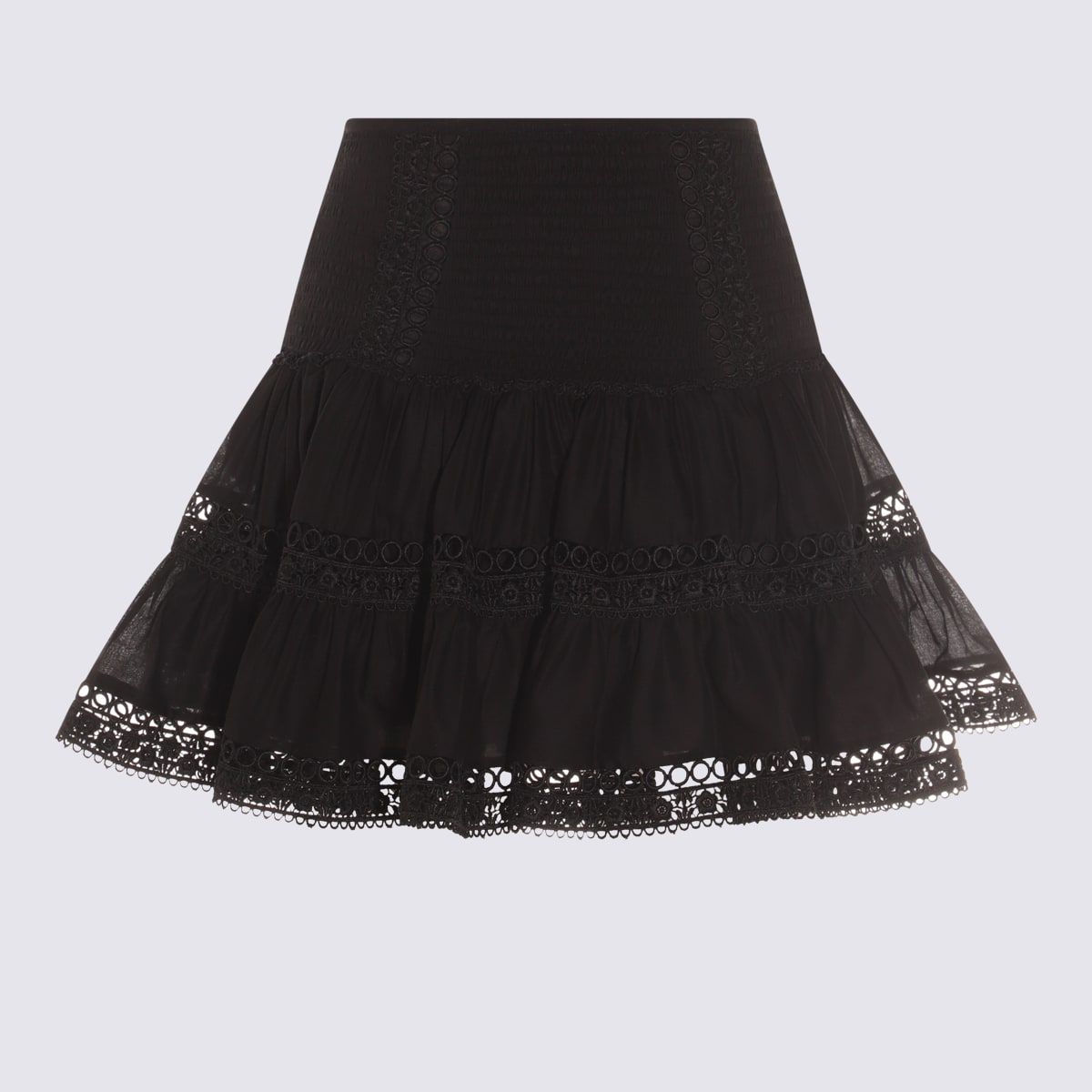 Shop Charo Ruiz Black Cotton Mini Skirt