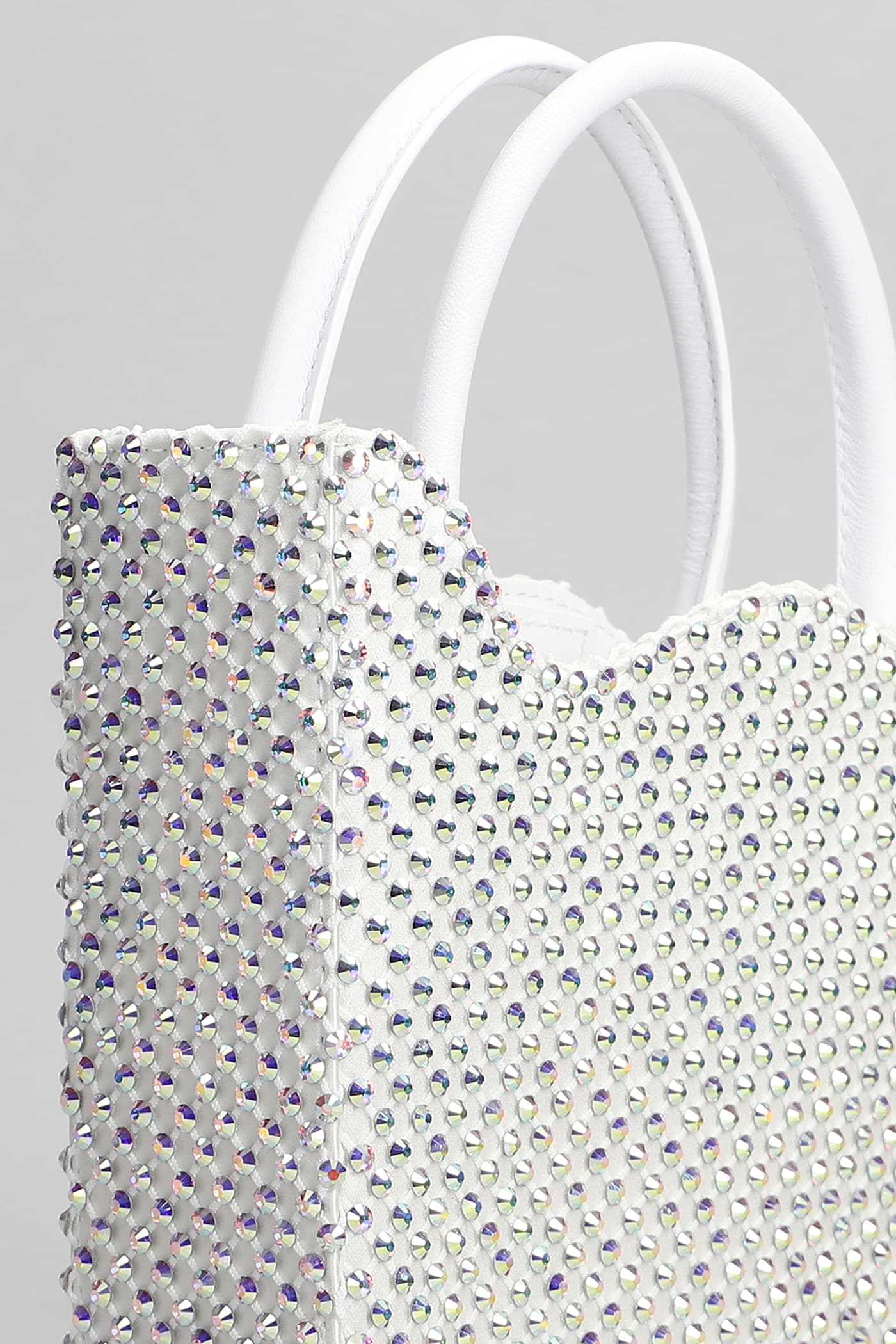 Le Silla Gilda Shoulder Bag In White Satin In White