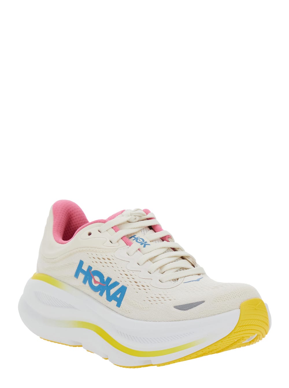 Hoka Bondi 9 Rubber-trimmed Mesh Sneakers In White