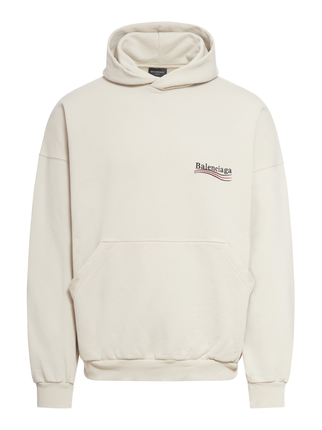 Balenciaga Molleton Bouclette Logo-Embroidered Distressed Cotton