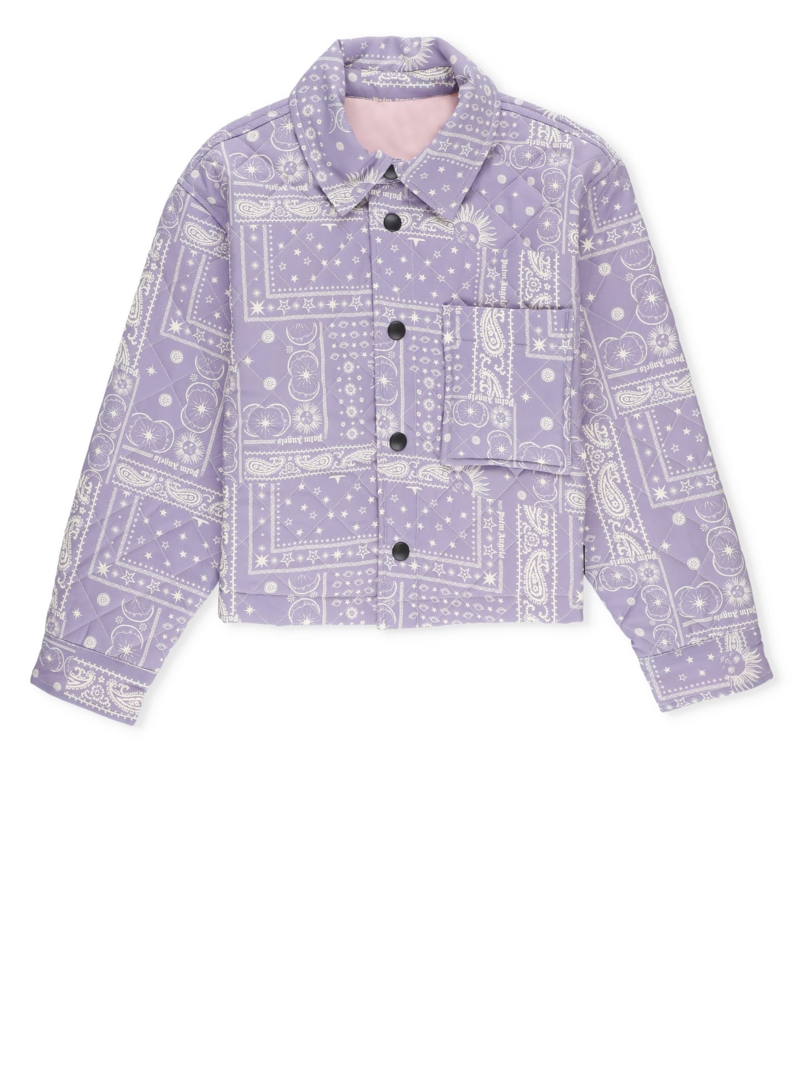 Shop Palm Angels Astro Paisley Jacket In Purple