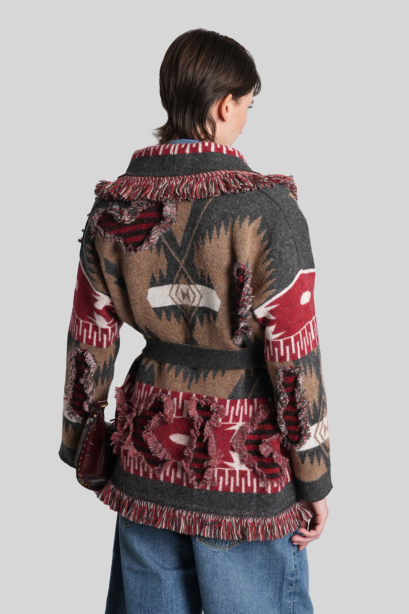 Alanui Cardigan In Multicolor Wool In Multi