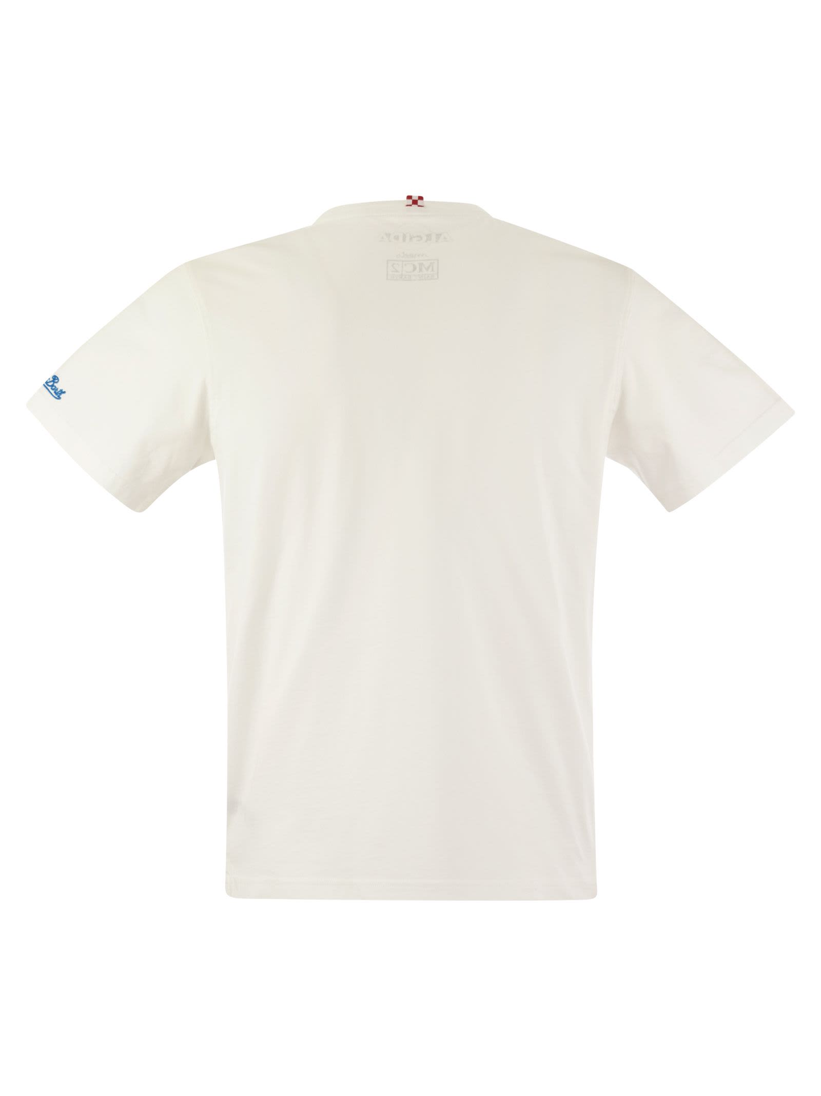 Shop Mc2 Saint Barth Austin - T-shirt With Embroidery On Chest Algida Limited Edition In White