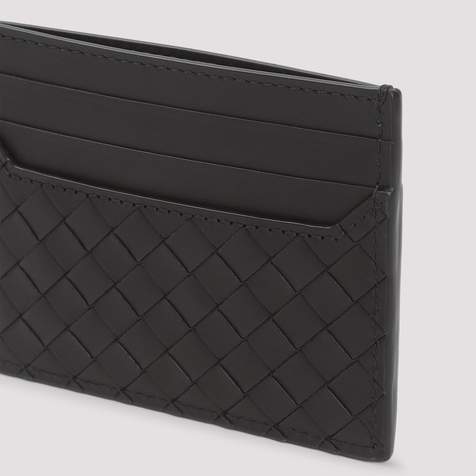 Shop Bottega Veneta Black Leather Card Holder