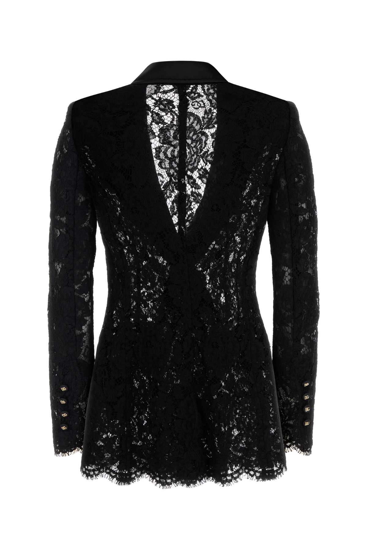 Dolce & Gabbana Black Lace Blazer In Black