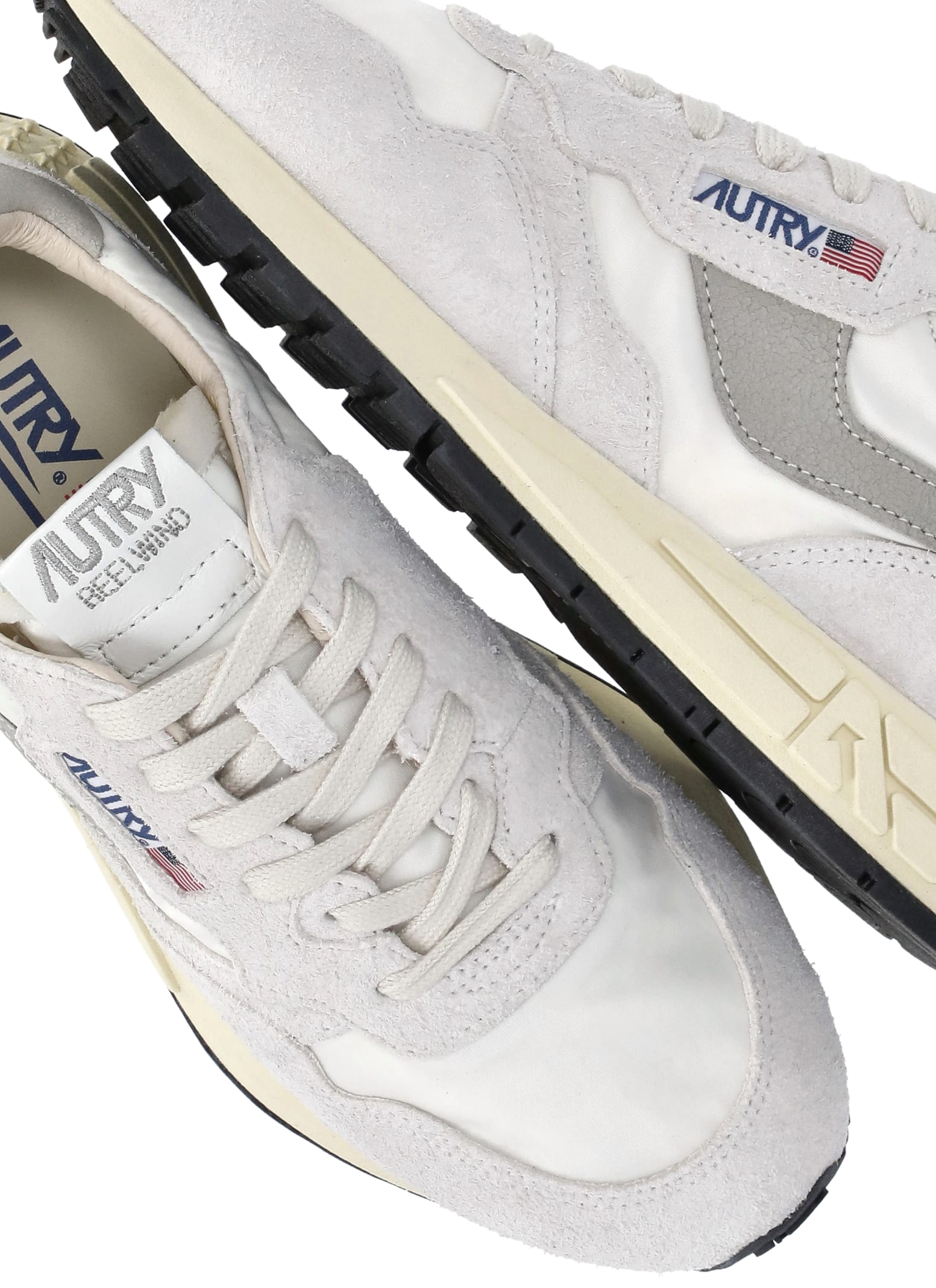 Autry Multicolor Fabric And Suede Reelwind Sneakers In White
