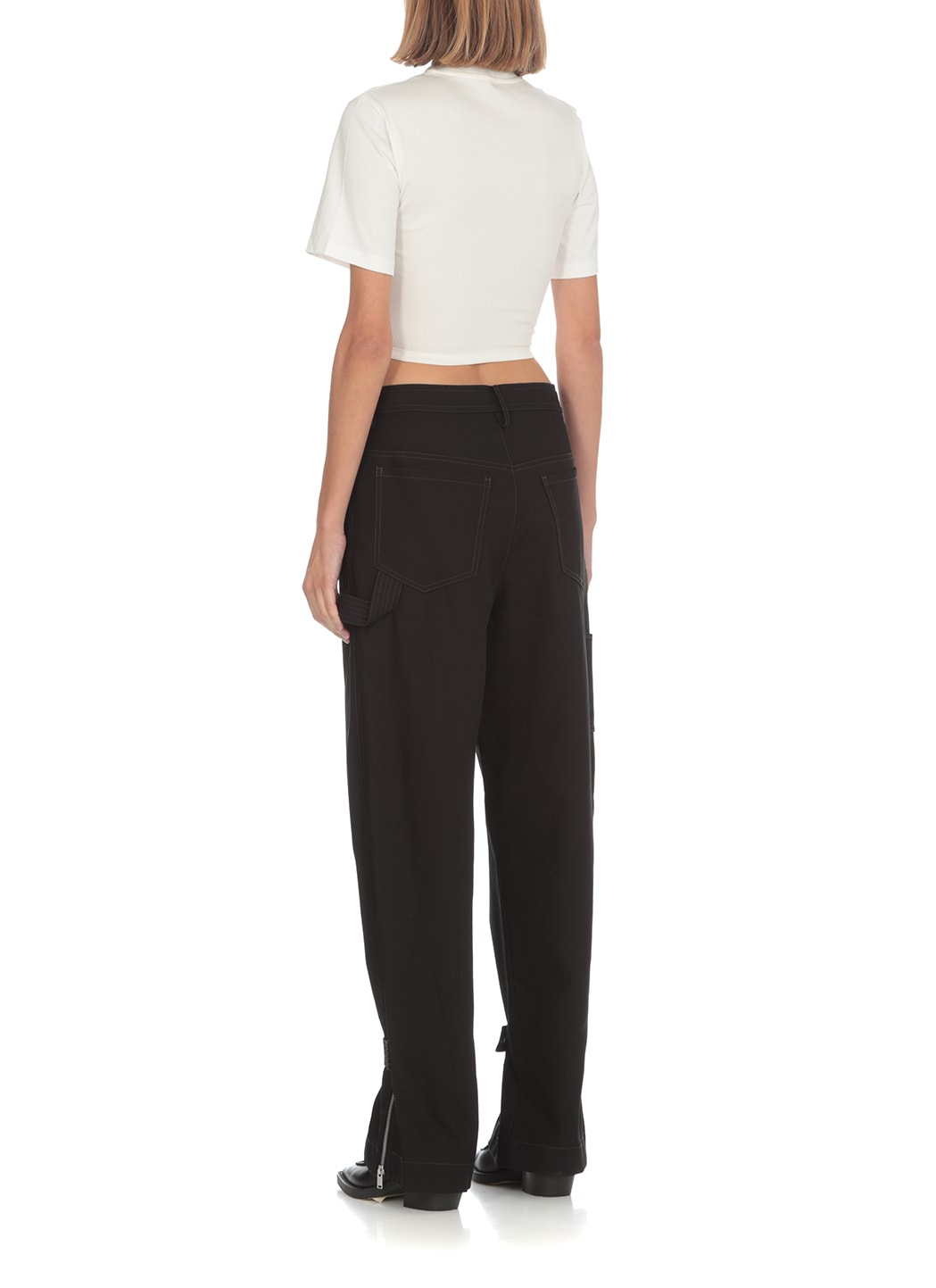 Shop Dion Lee Jersey Rib Corset T-shirt In Ivory