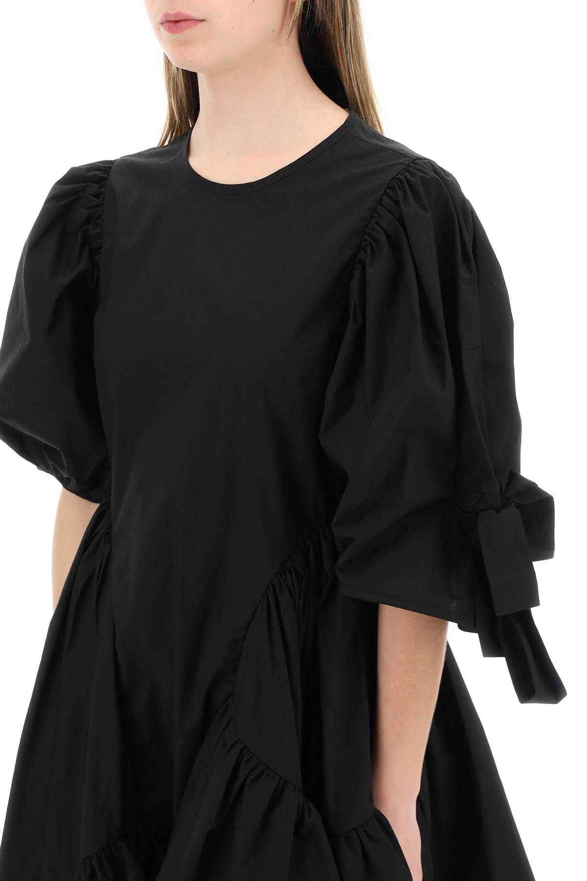 Shop Cecilie Bahnsen Danita Poplin Cotton Dress In Black (black)