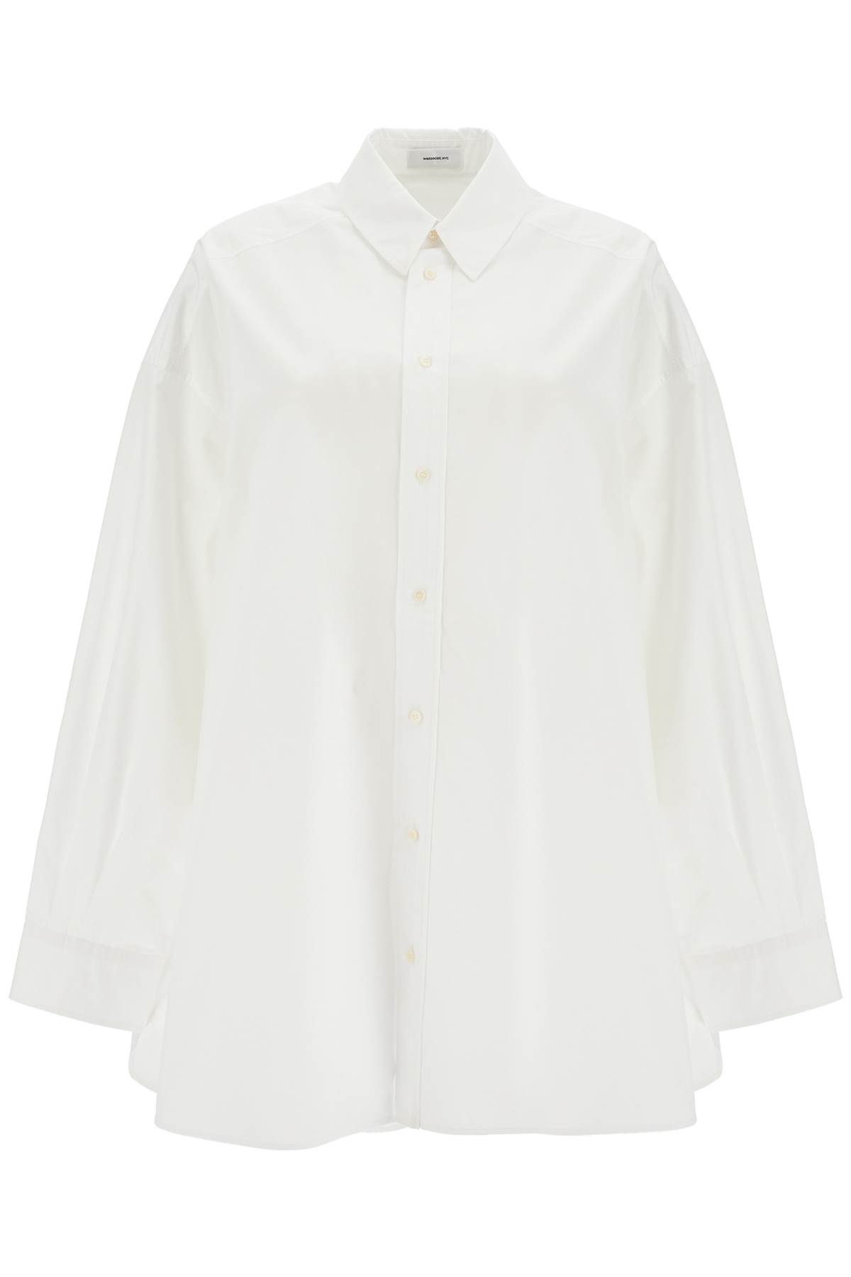 WARDROBE. NYC Mini Shirt Dress With Button Closure