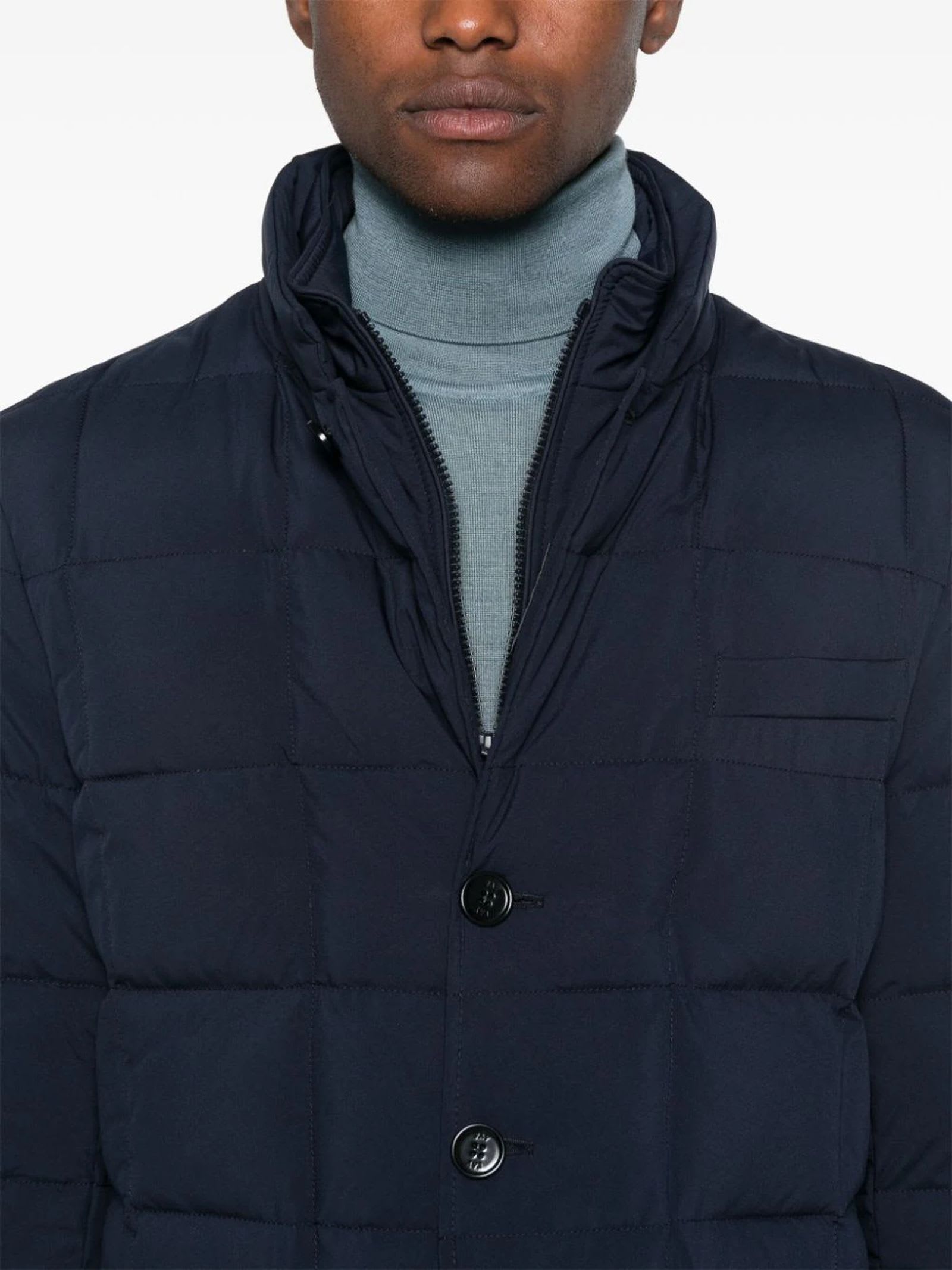 Shop Fay Blue Quilted Puffer Jacket