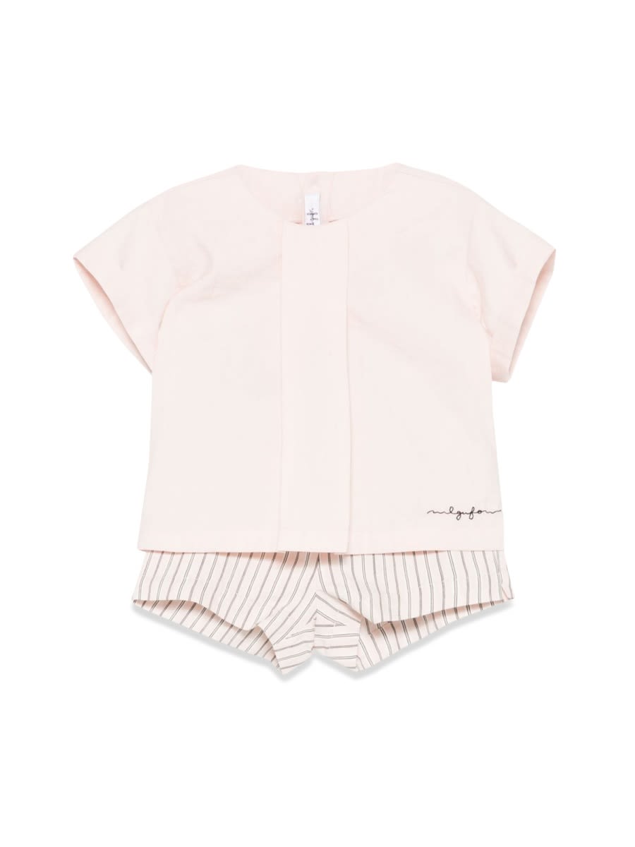 Il Gufo Two-piece Frappe Suit In Pink