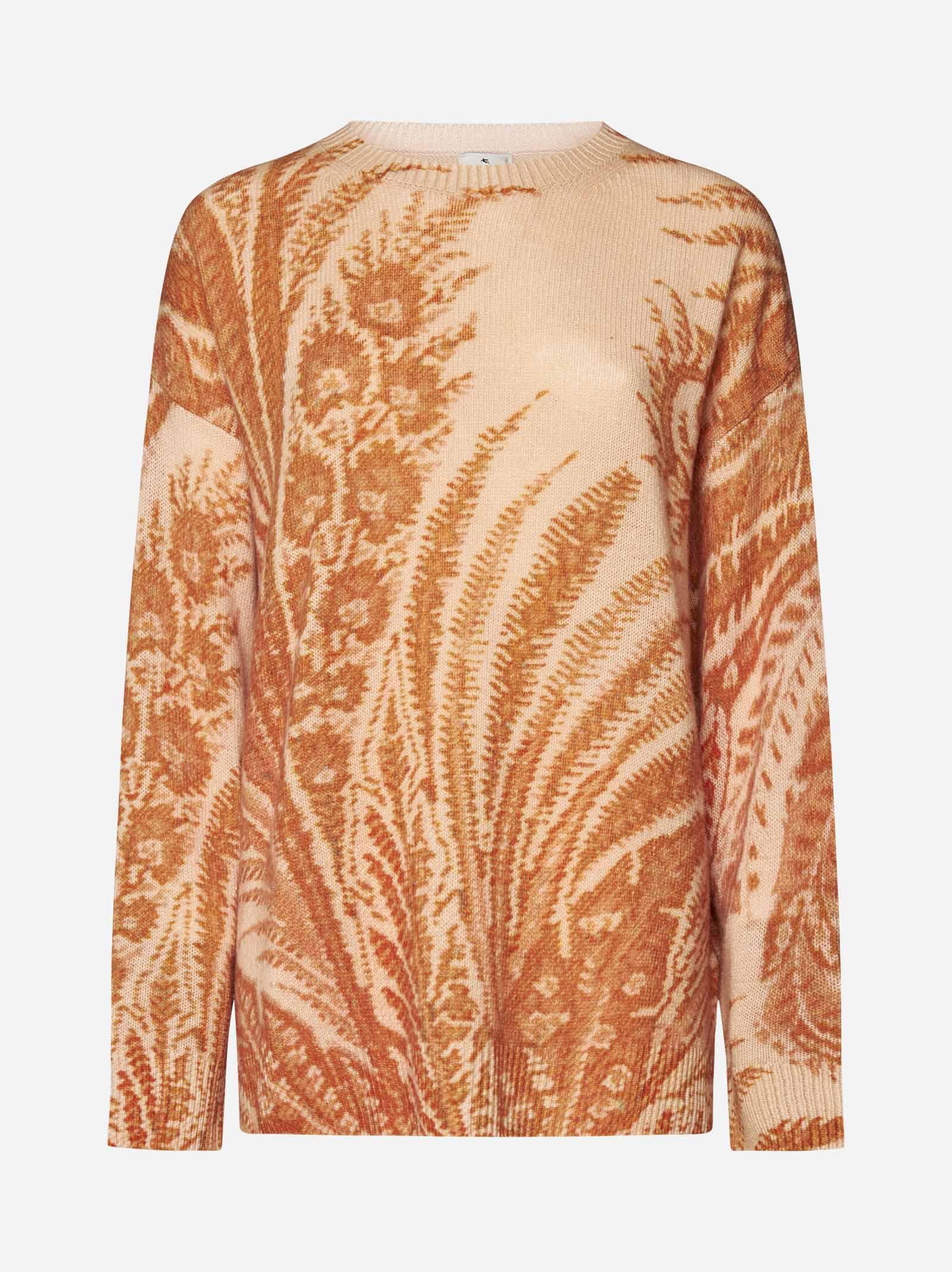 Shop Etro Tamara Jacquard Wool Sweater In Arancio