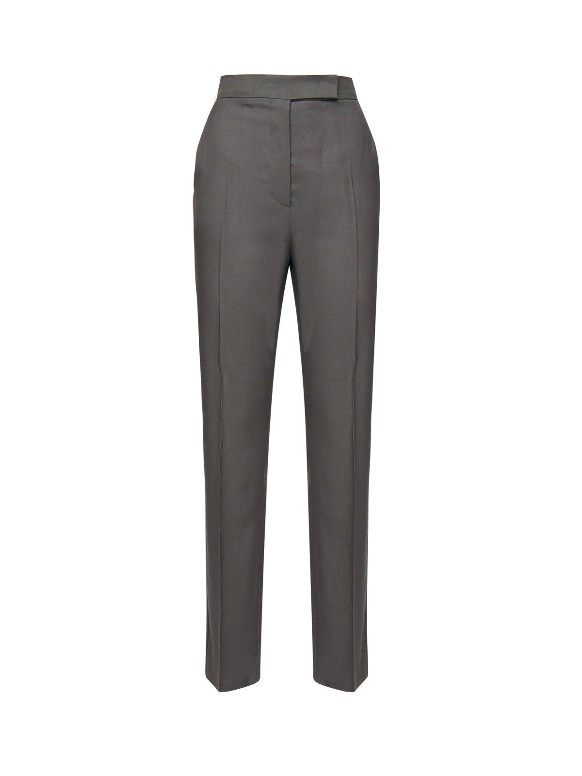 Max Mara Turbigo Pleat Detailed Striaght Leg Trousers In Gray