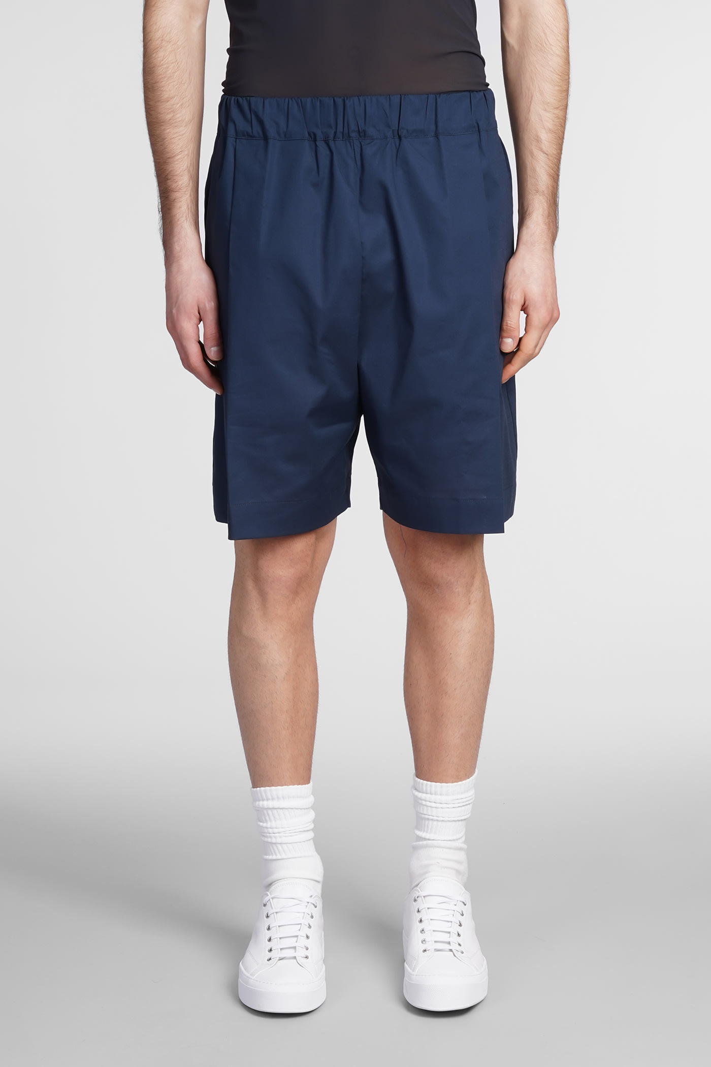 Laneus Shorts In Blue Cotton