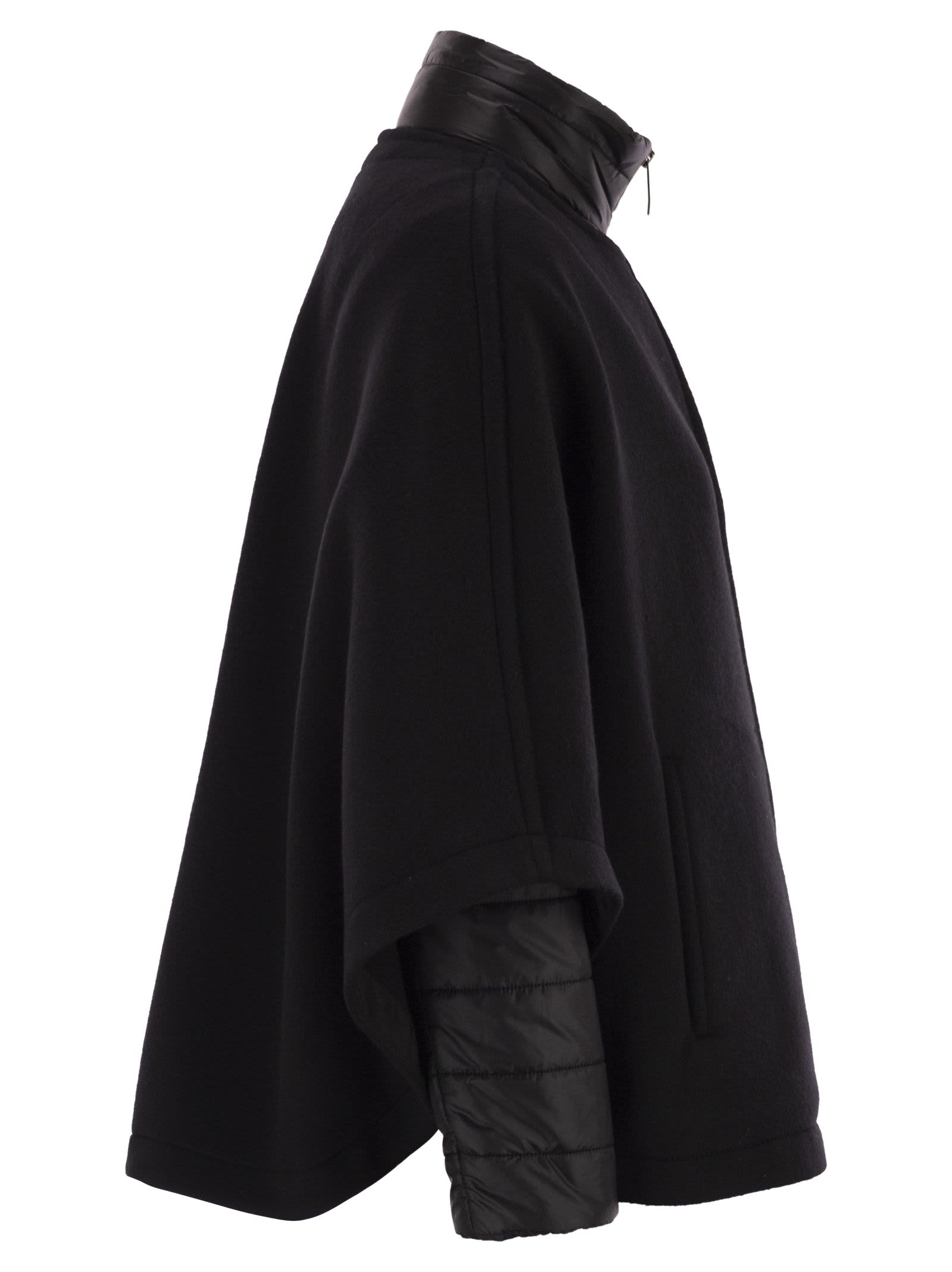 Fay 3-in-1 Double-sided Wool And Cashmere Cape In Black