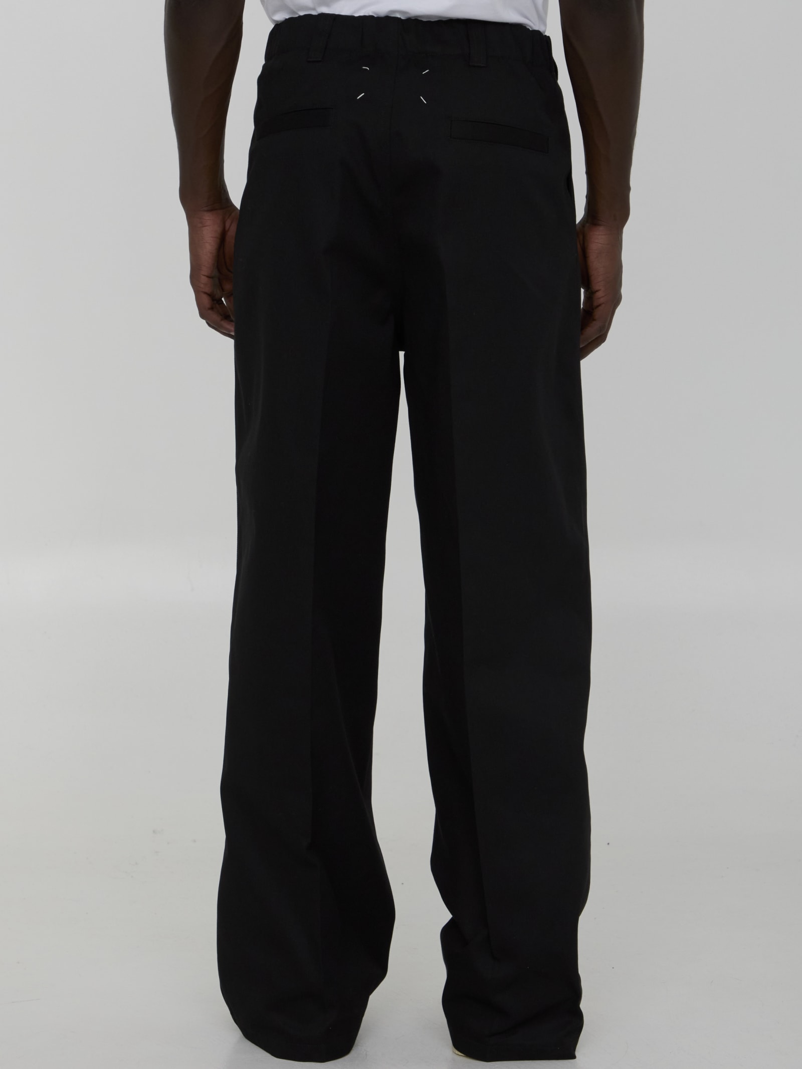 Shop Maison Margiela Trousers In Cotton Blend In Black