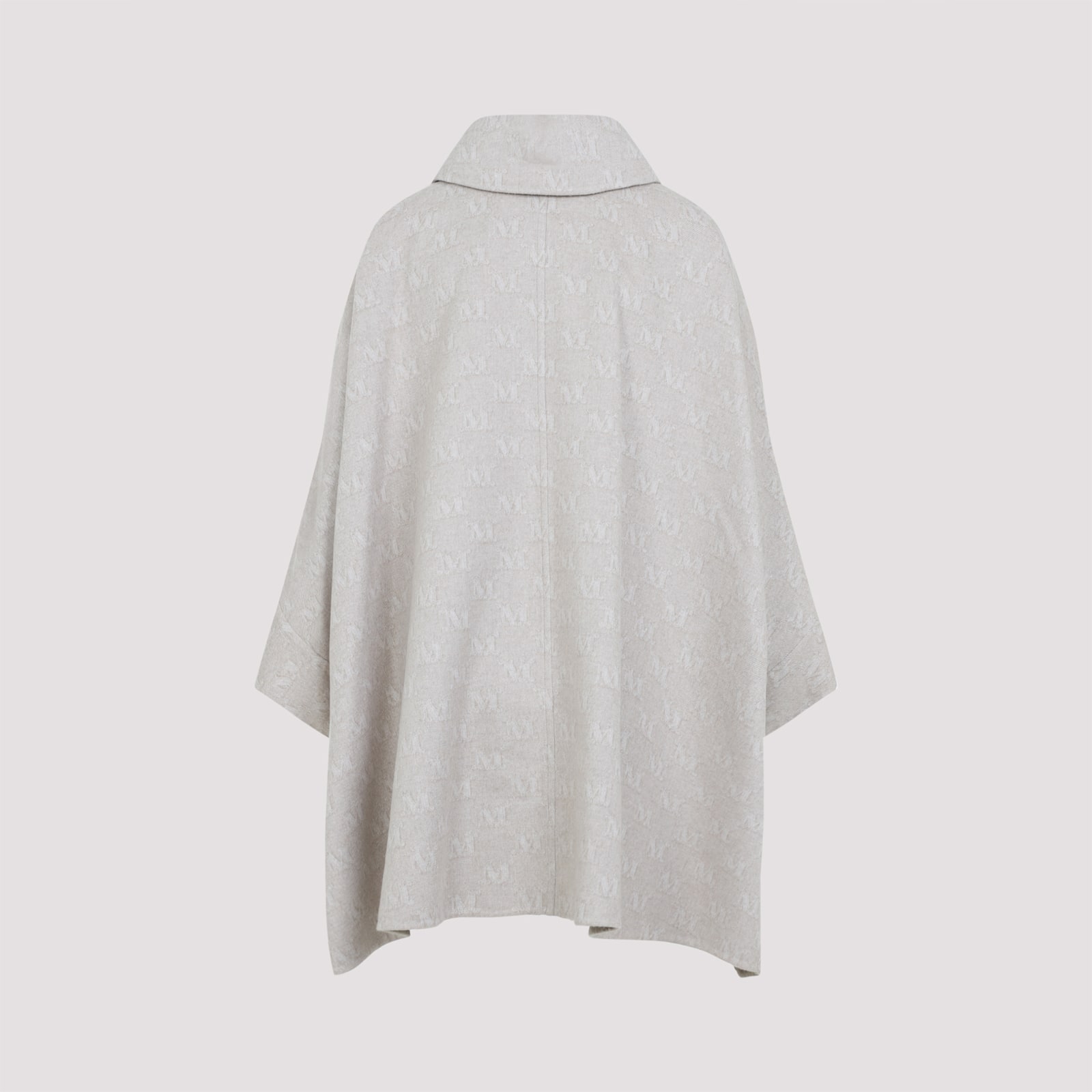 Max Mara Jago Cape Logo Lunga In Albino Cammello
