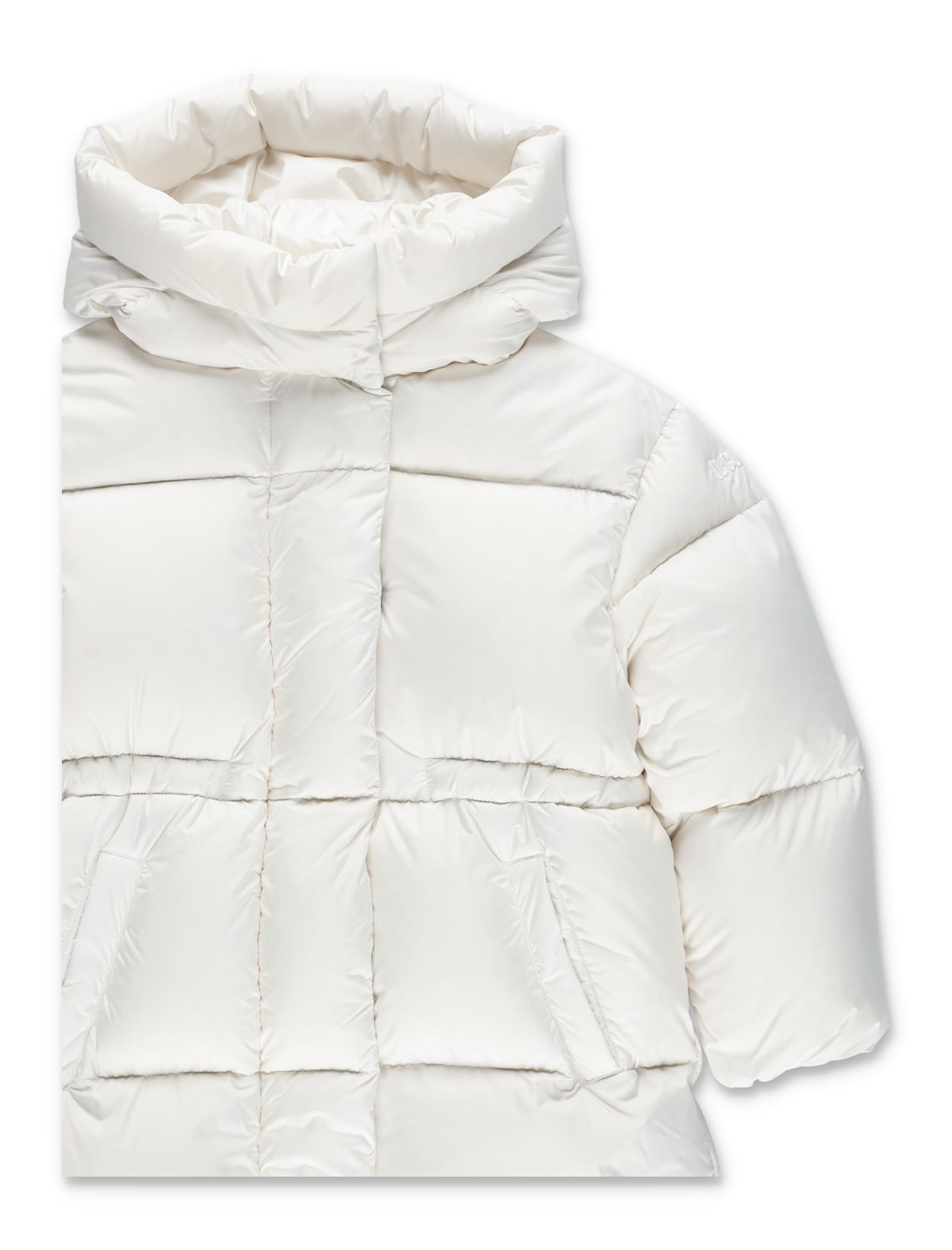 Il Gufo Girls Flared Down Jacket With Hood In Multi
