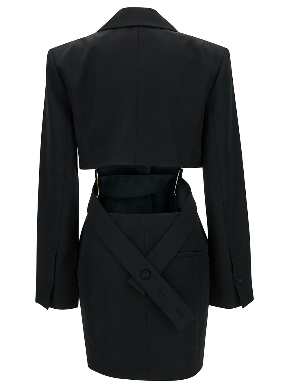 Shop Jacquemus La Robe Bari Black Single-breasted Jacket With Cut-out In Wool Woman