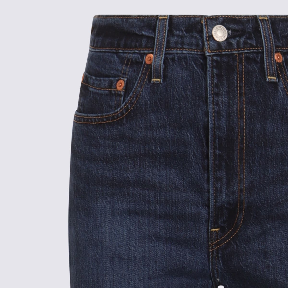 Levi's Dark Blue Cotton Denim Jeans In Blue