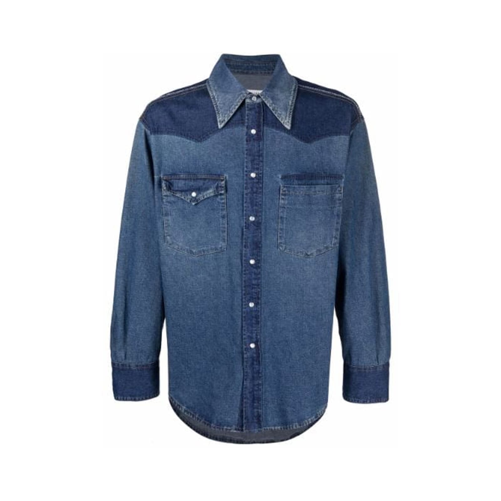 Shop Maison Margiela Cotton Denim Shirt In Blue