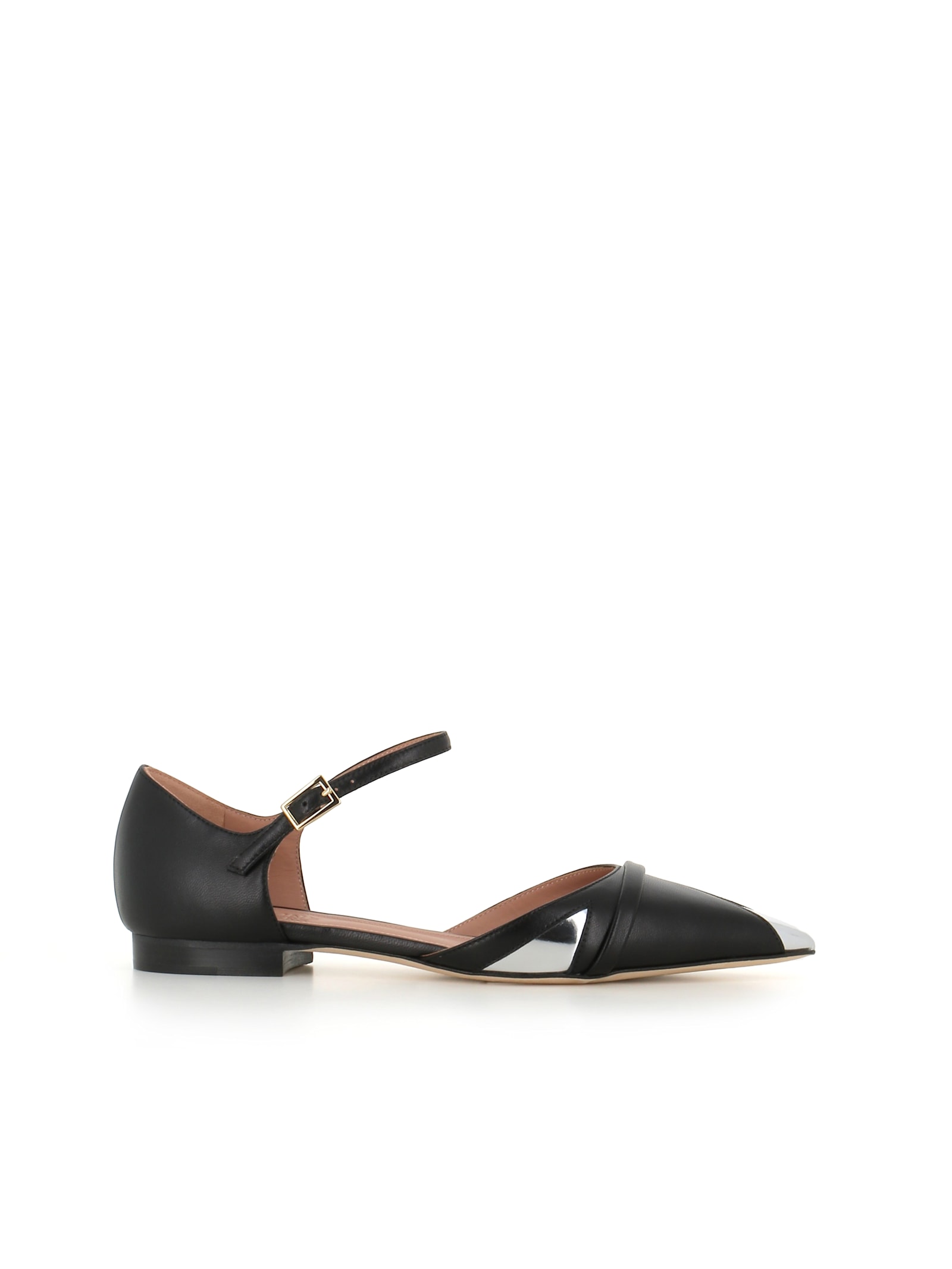 Shop Malone Souliers Ballerina Hayes 10-16 In Black/silver