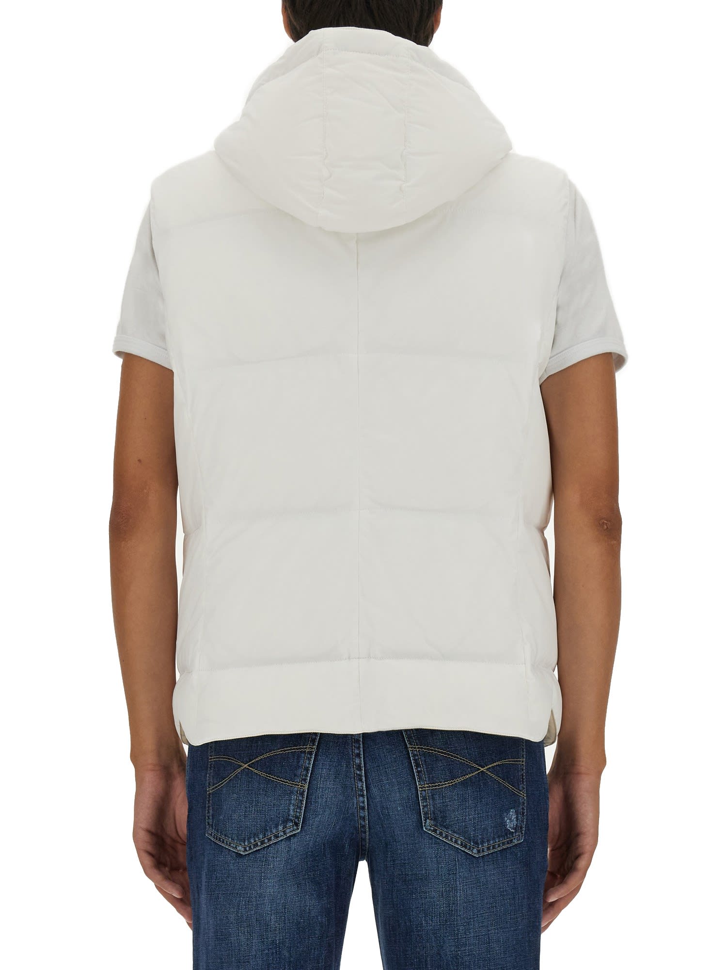 Brunello Cucinelli Nylon Down Jacket In White | ModeSens