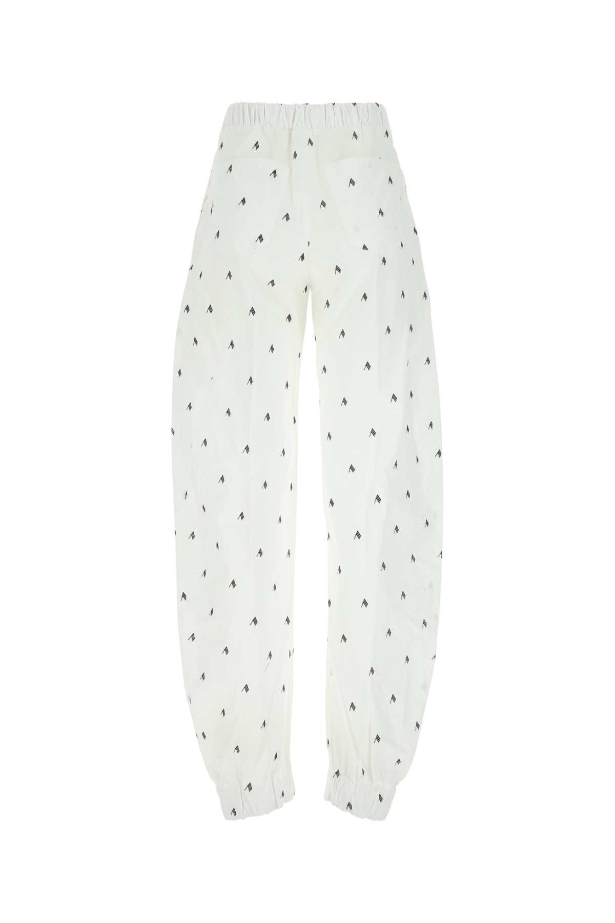 Shop Attico White Cotton Blend Rey Pant In 020