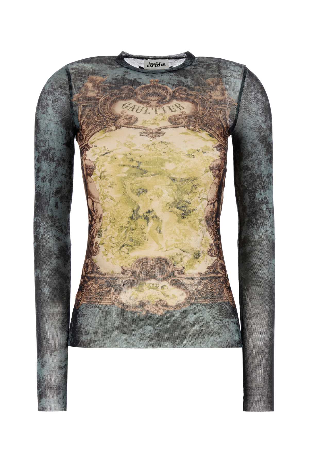 Printed Tulle Top