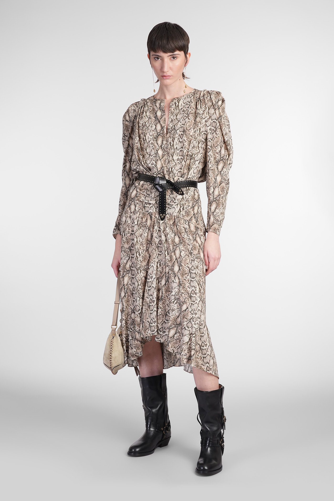 Isabel Marant Olena Draped Midi Skirt In Beige